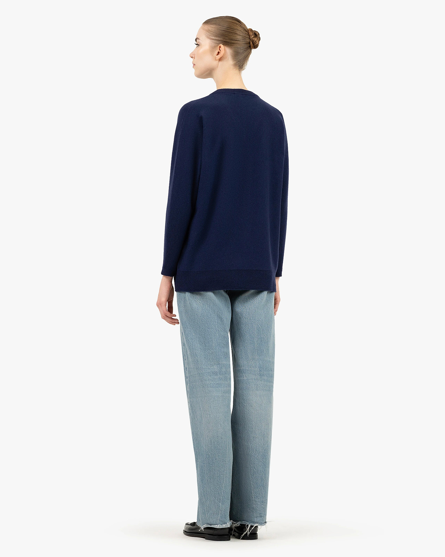 Women's Milford V-Neck Sweater - Blue Merino