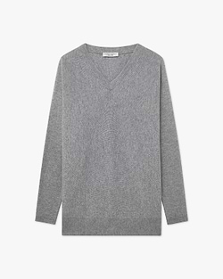 Women's Milford V-Neck Sweater - Medium Grey
