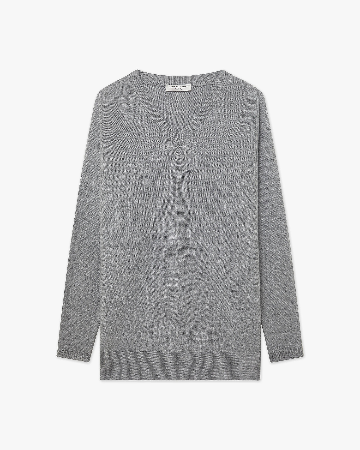 Women's Milford V-Neck Sweater - Medium Grey Merino