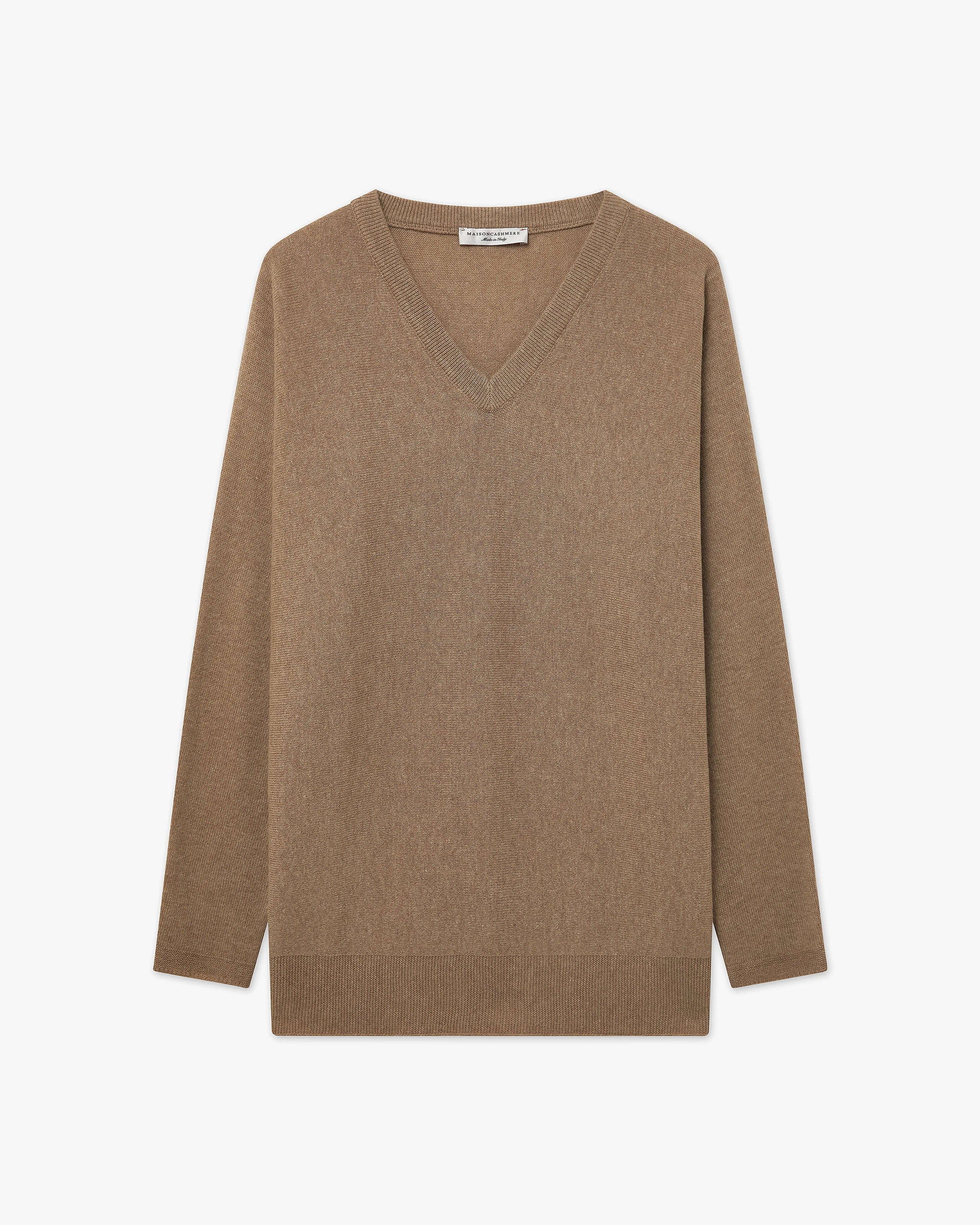 Women's Milford V-Neck Sweater - Hazelnut Merino