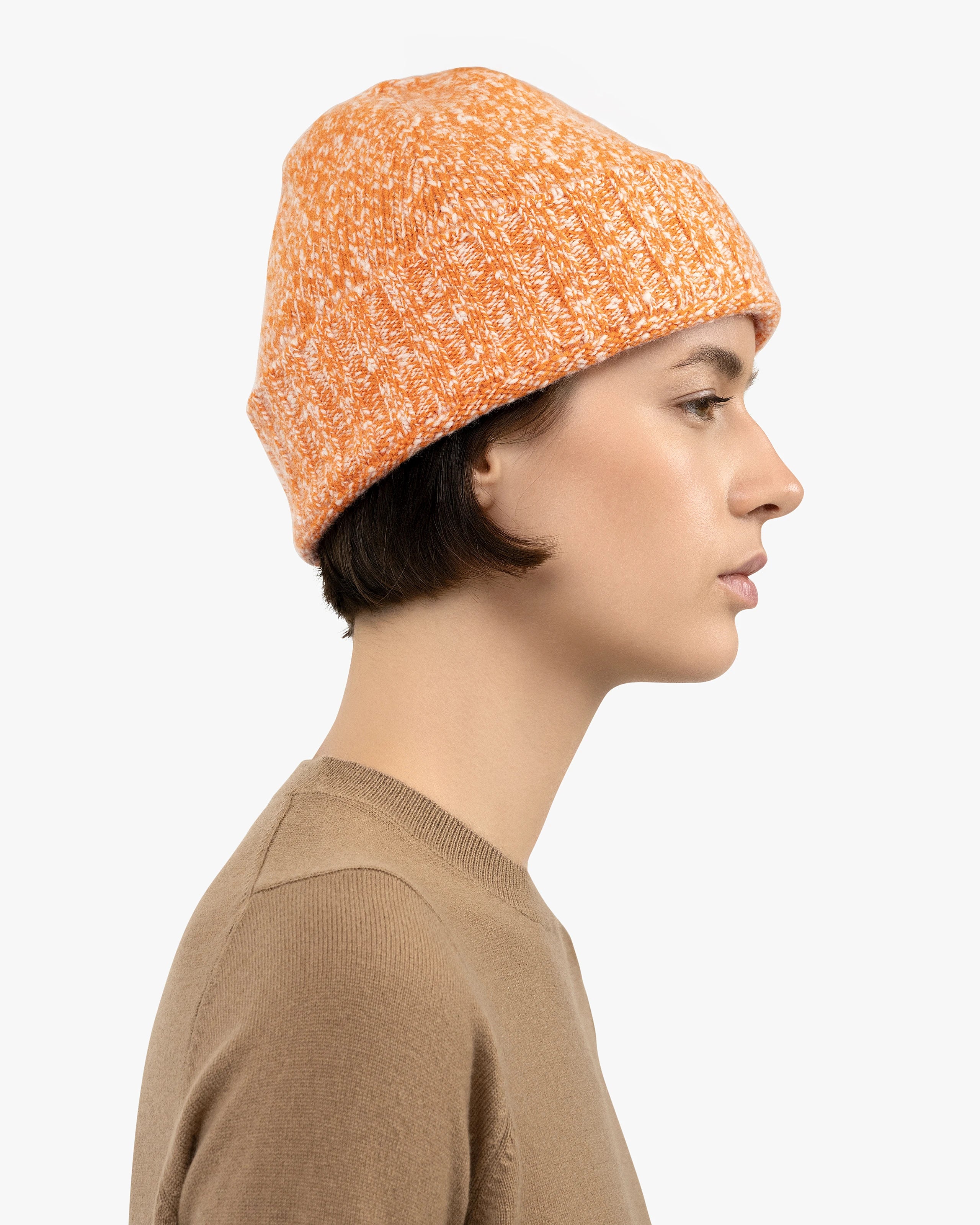 Women's Mouliné Hat - Orange Lana / Cashmere