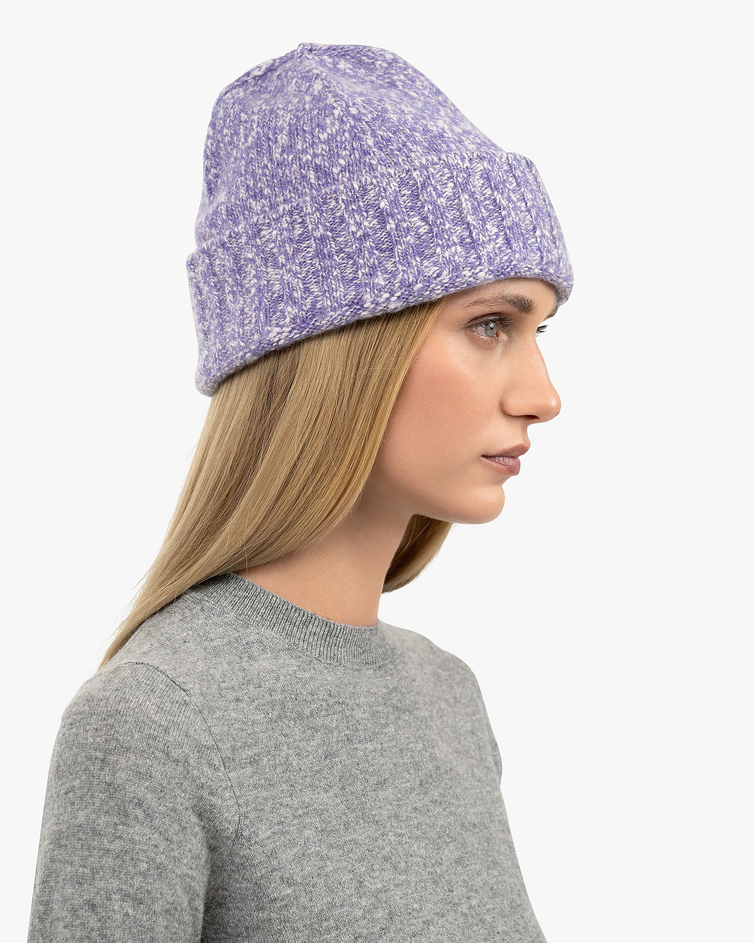 Women's Mouliné Hat - Purple Lana / Cashmere