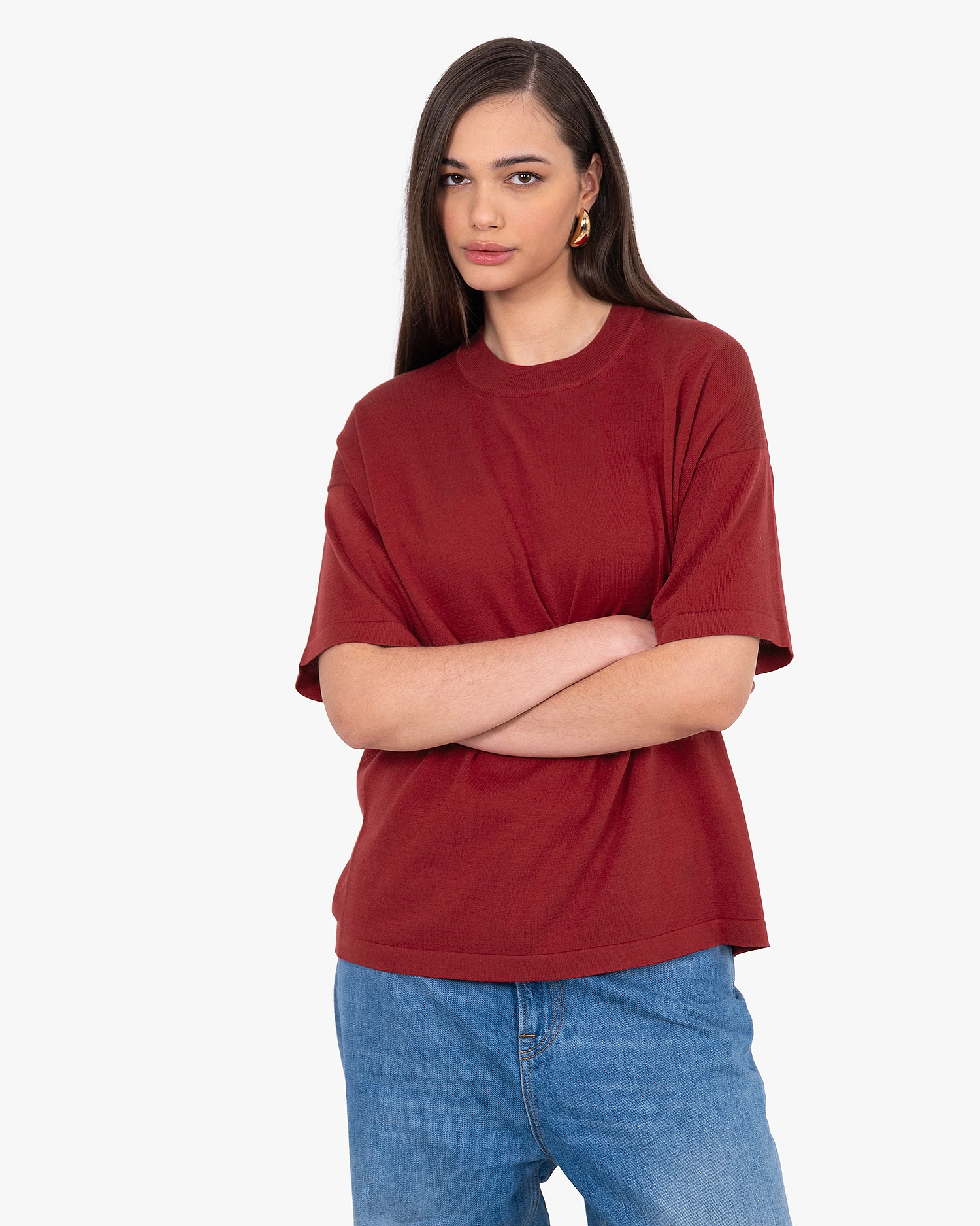 Women's Oasi Maxi Tee - Red Cotone
