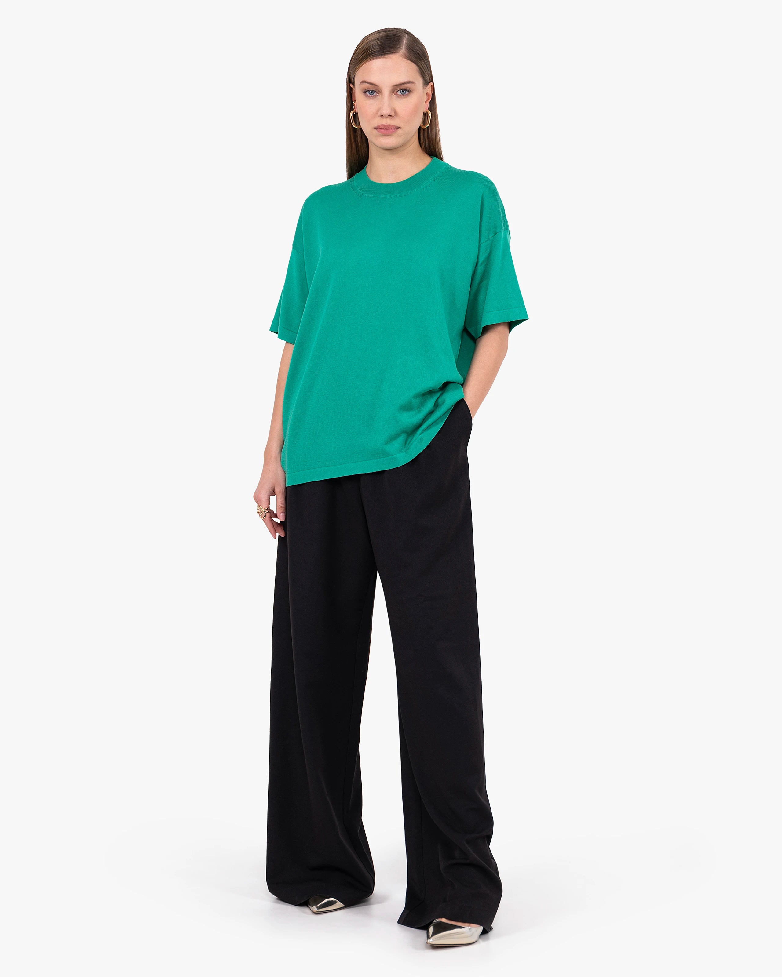Women's Oasi Maxi Tee - Green Cotone