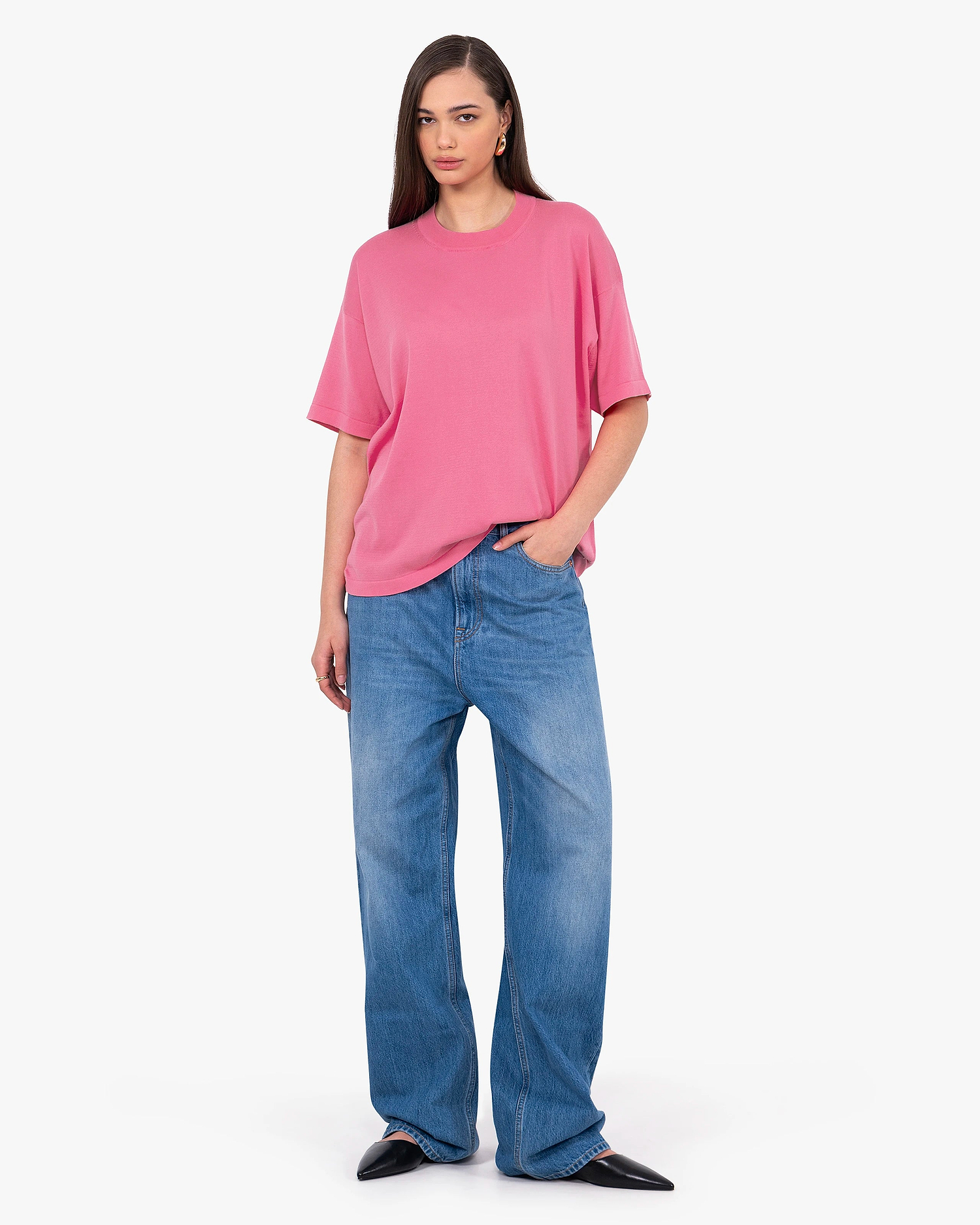 Women's Oasi Maxi Tee - Fuchsia Cotone