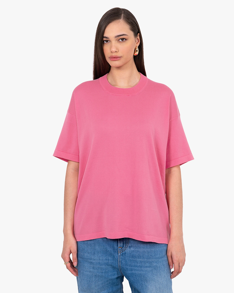 Women's Oasi Maxi Tee - Fuchsia Cotone