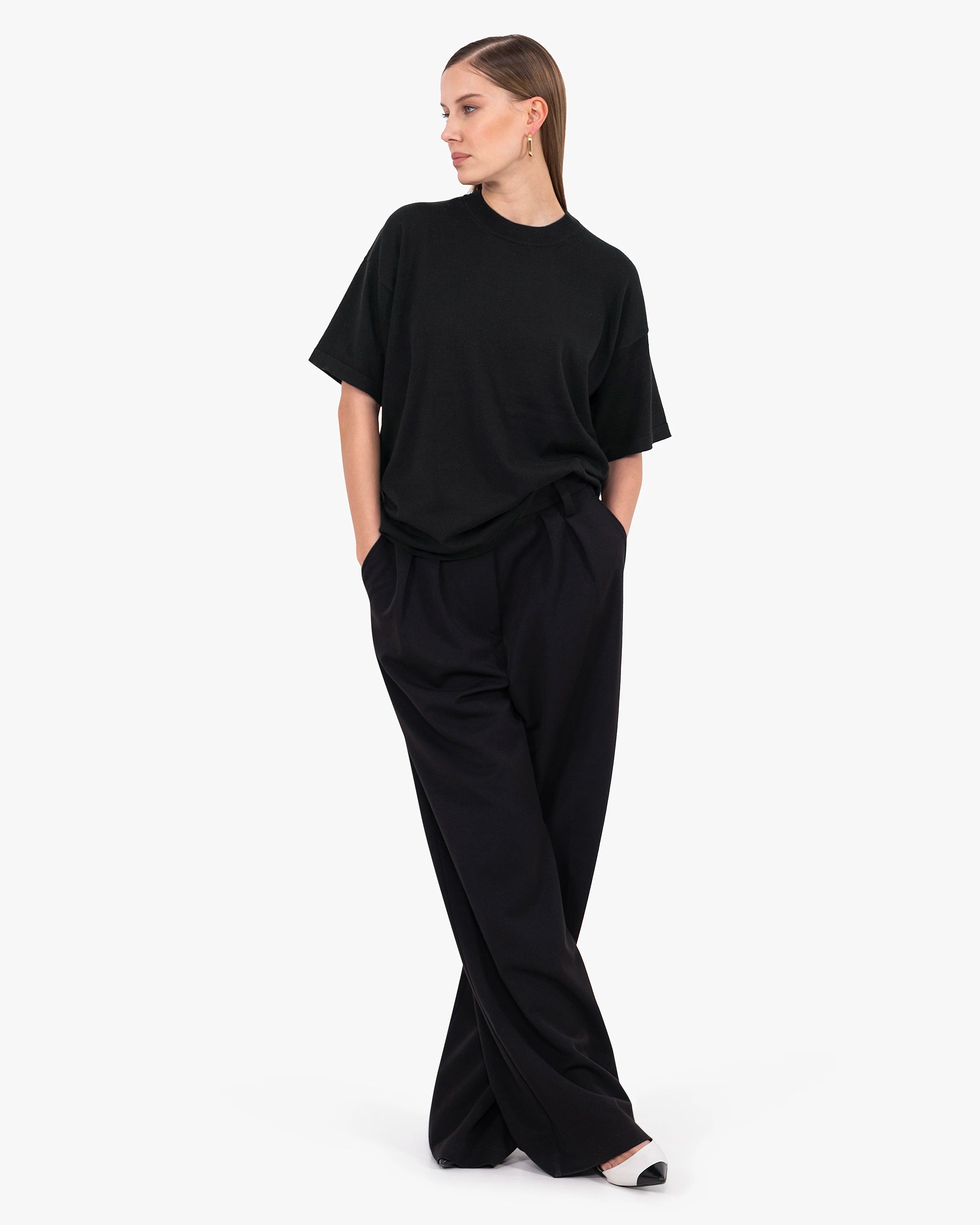 Women's Oasi Maxi Tee - Black Cotone