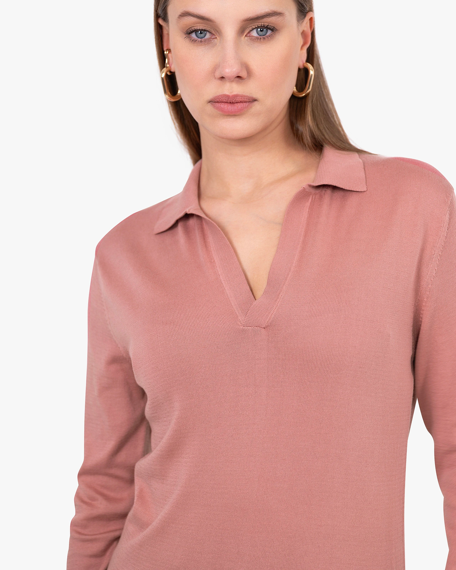 Women's Oasi Polo Sweater - Blush Cotone