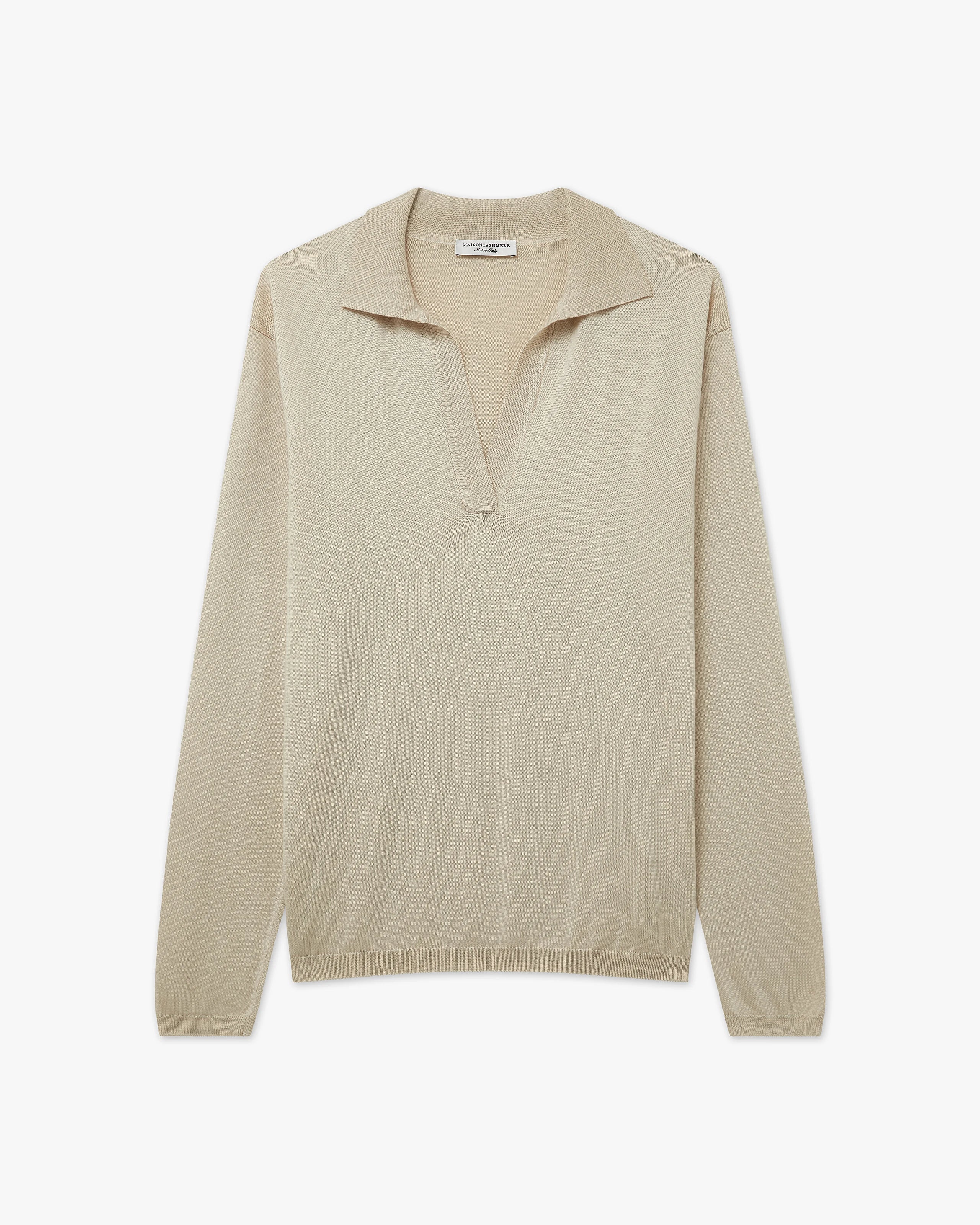 Women's Oasi Polo Sweater - Beige Cotone