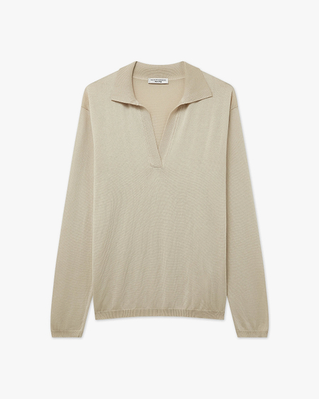 Women's Oasi Polo Sweater - Beige Cotone