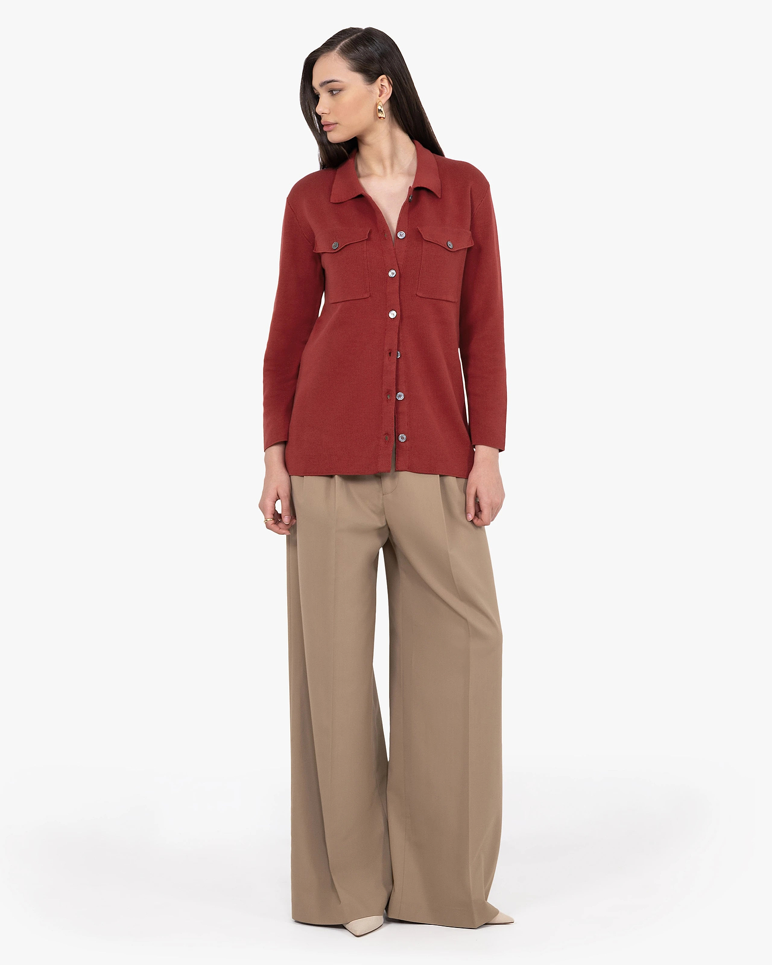 Oasi Shirt Sweater - Red Cotone