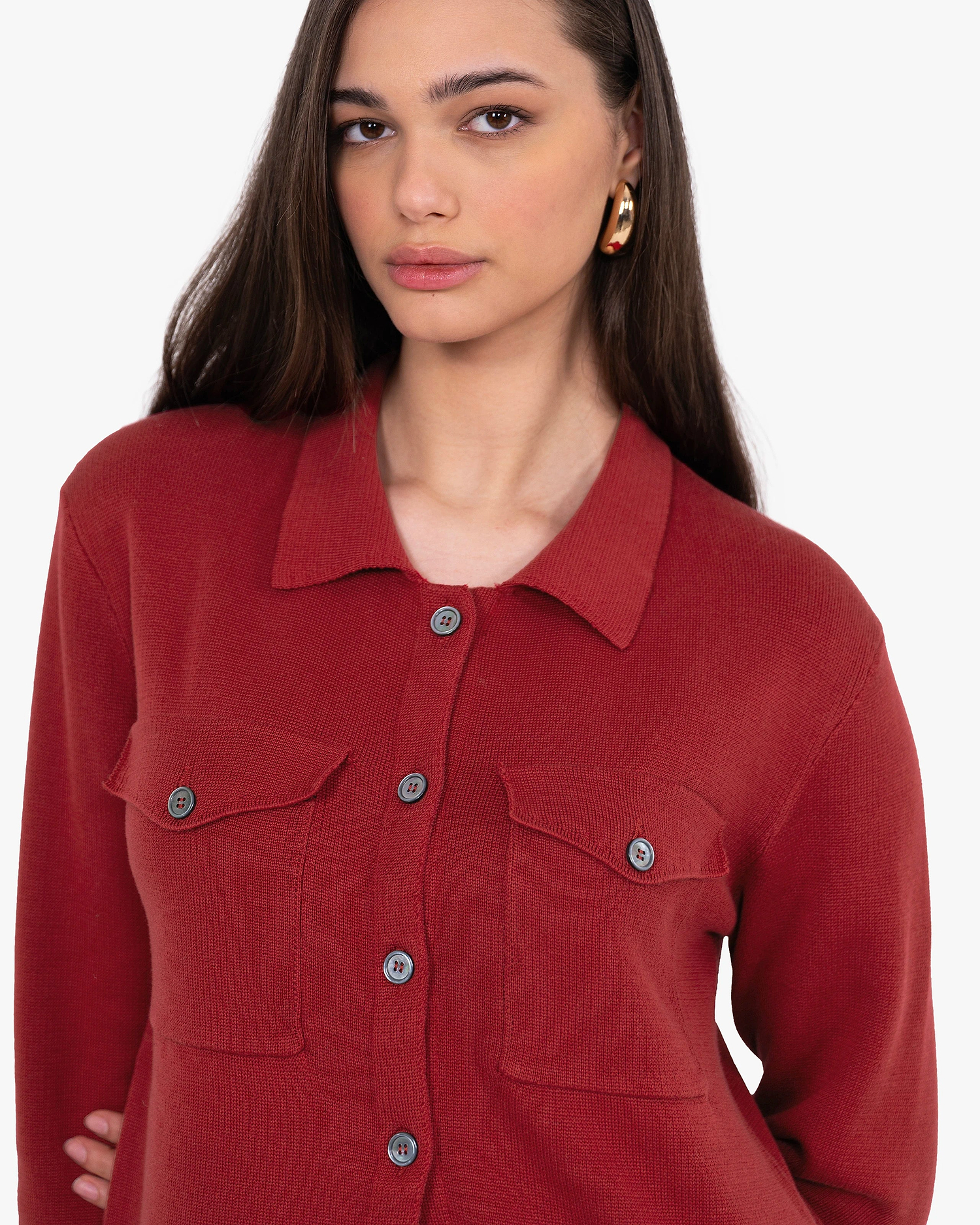 Oasi Shirt Sweater - Red Cotone