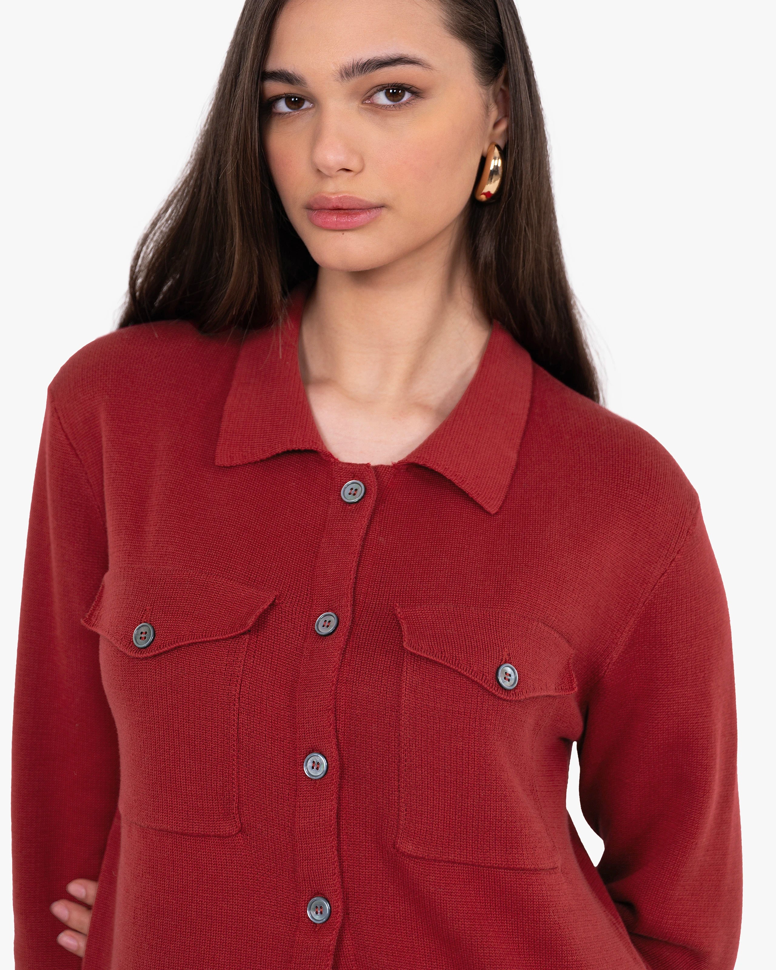 Oasi Shirt Sweater - Red Cotone