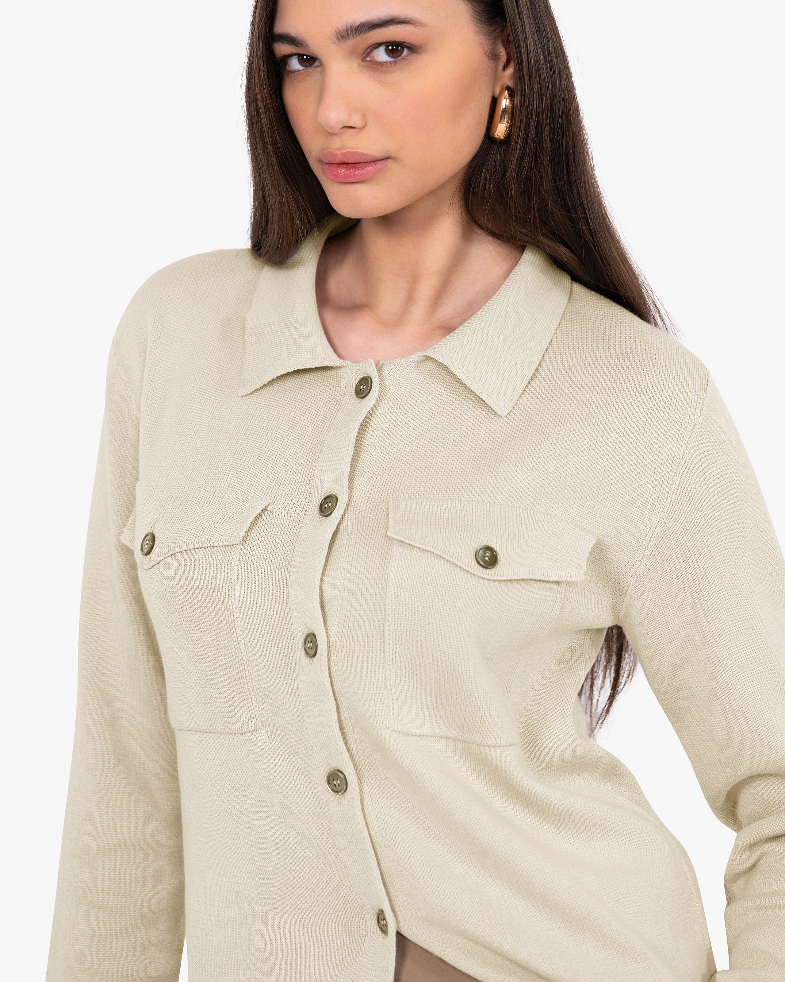 Oasi Shirt Sweater - Beige Cotone