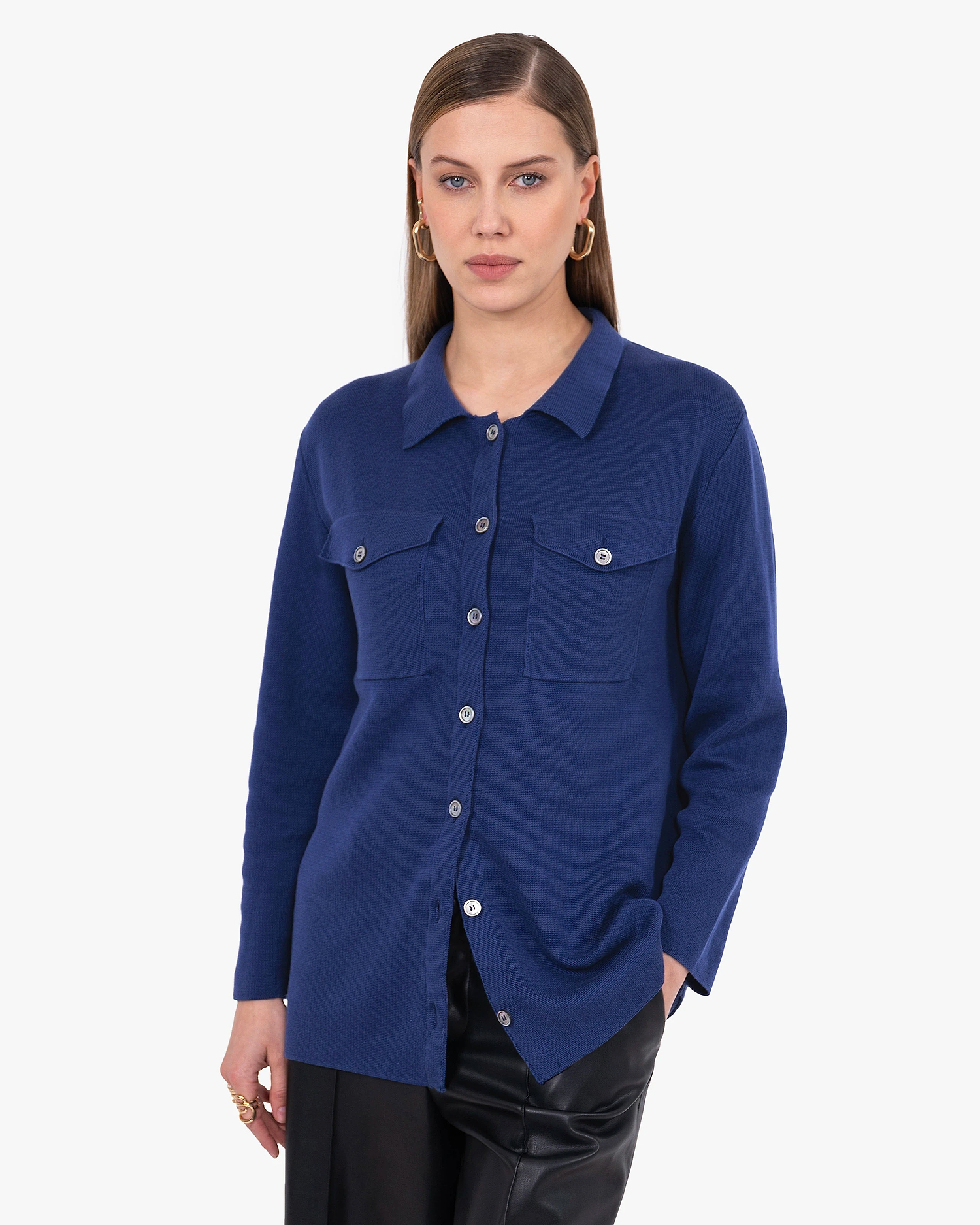 Oasi Shirt Sweater - Blue Cotone