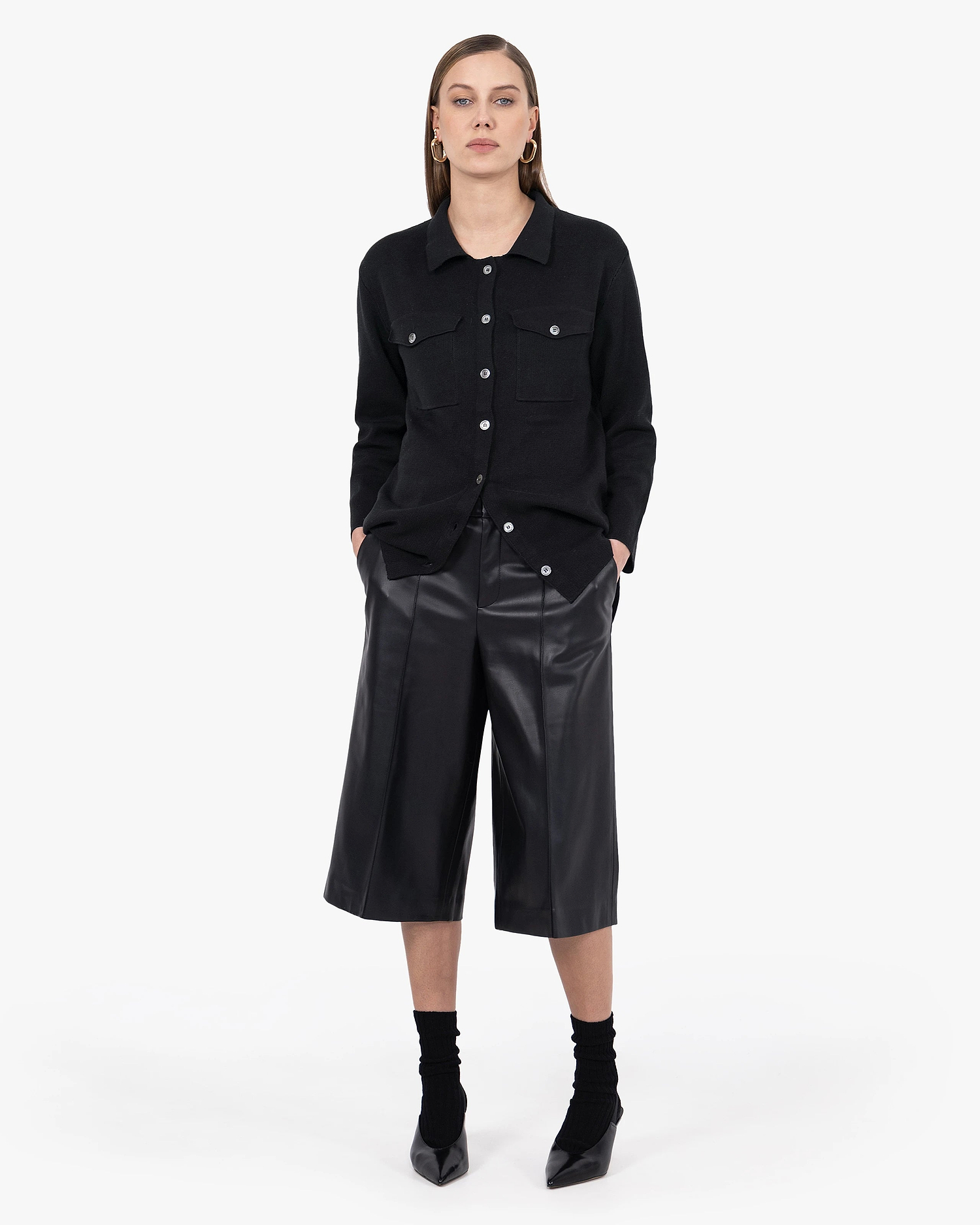 Oasi Shirt Sweater - Black Cotone