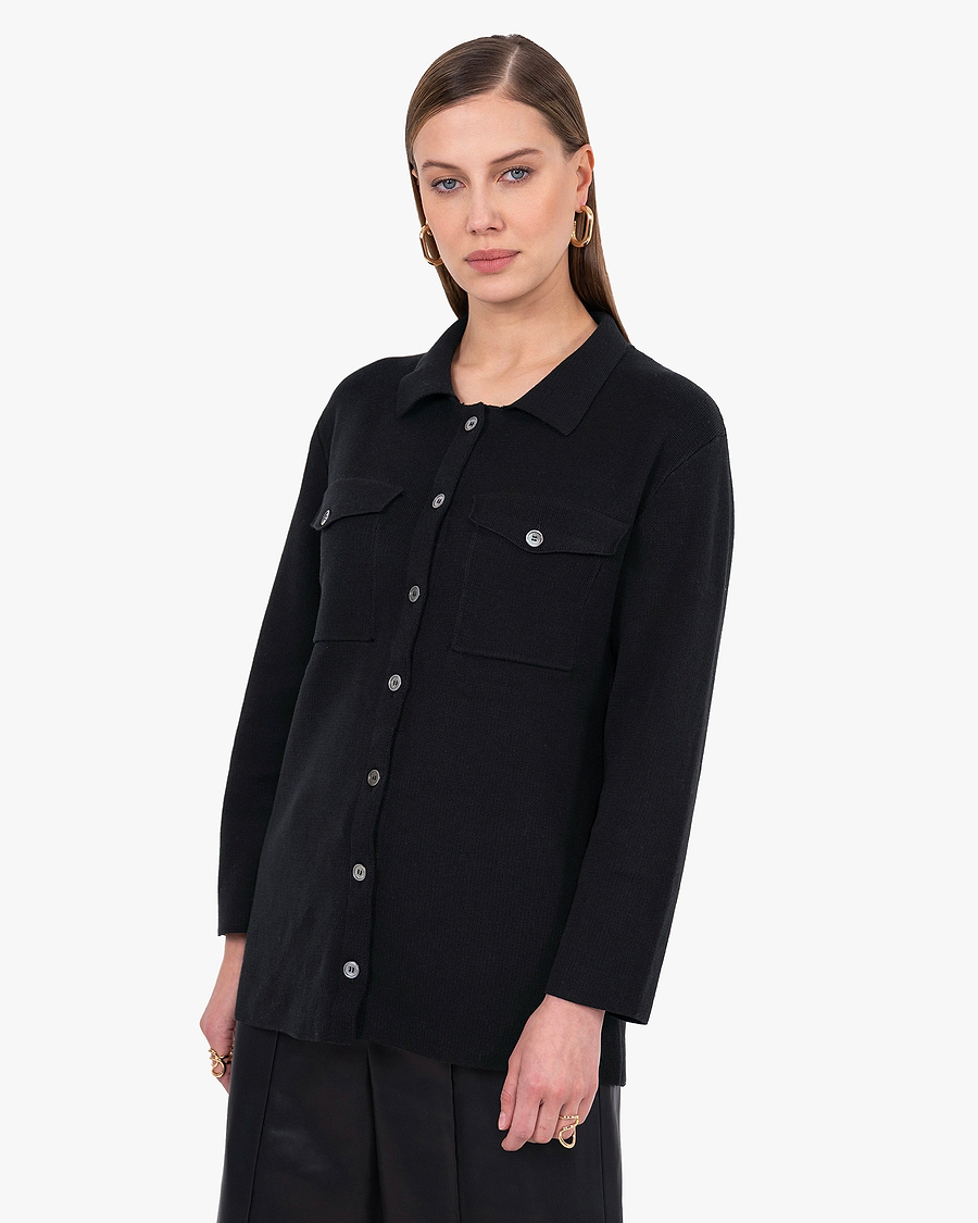 Oasi Shirt Sweater - Black Cotone