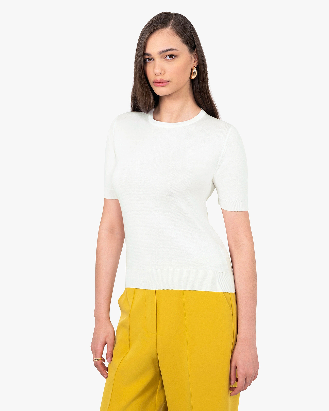 Women's Oasi Cotton T-Shirt - White | MaisonCashmere