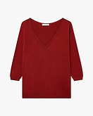 Oasi V-Ausschnittpullover Damen - Rouge