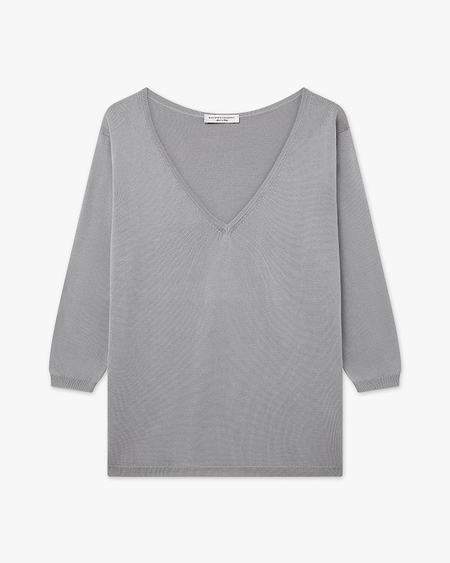 Women's Oasi V-Neck Sweater - Grey Cotone