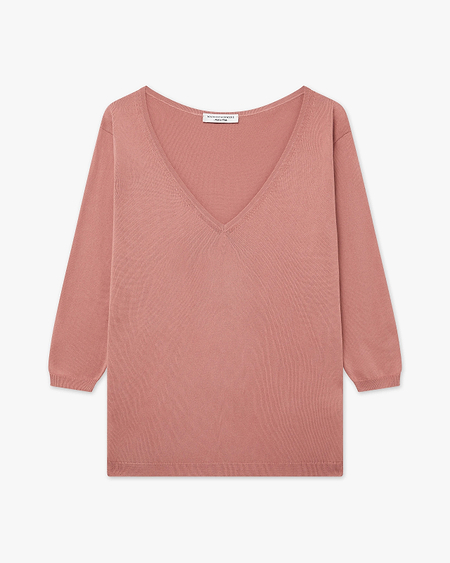 Women's Oasi V-Neck Sweater - Blush Cotone