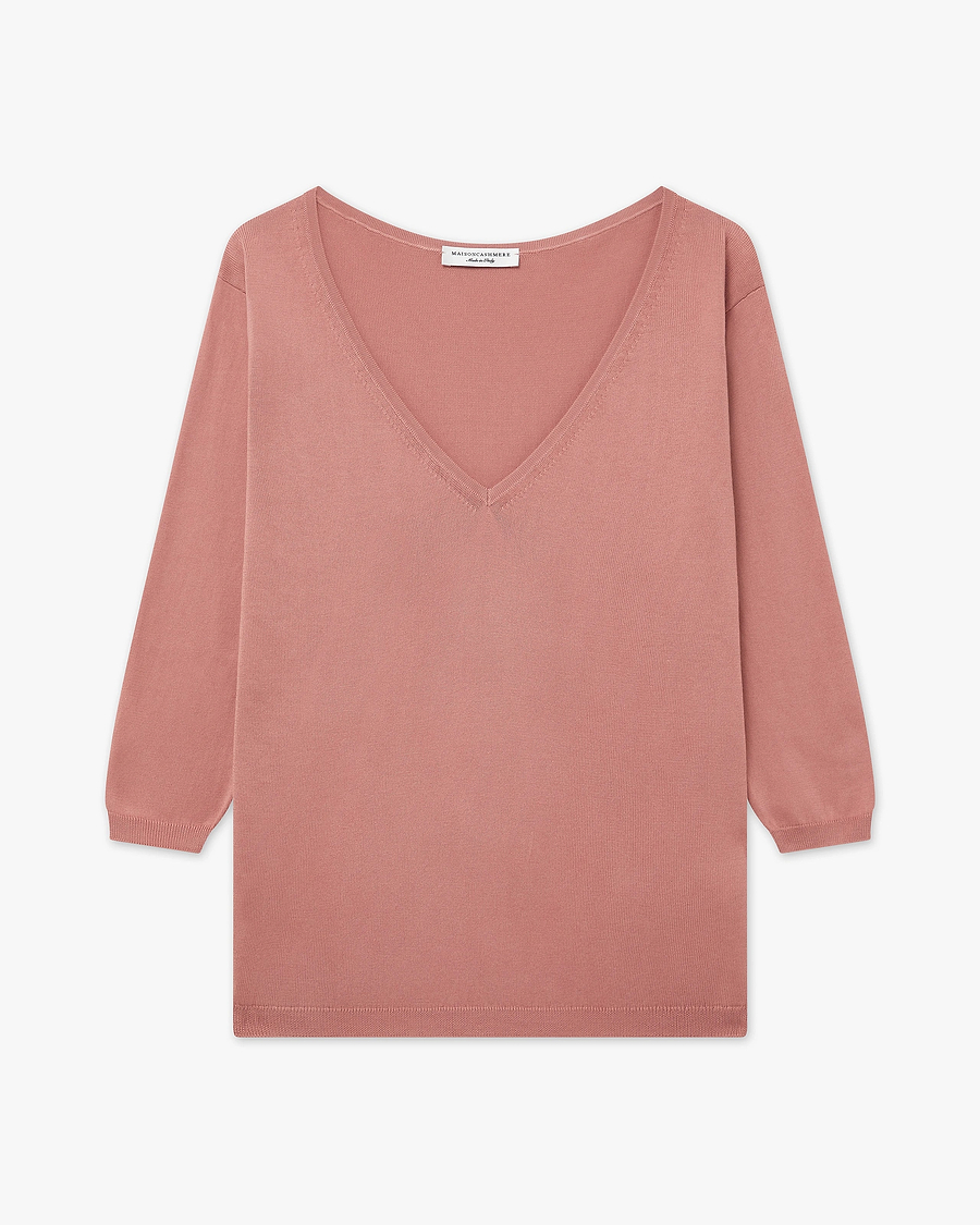 Women's Oasi V-Neck Sweater - Blush Cotone