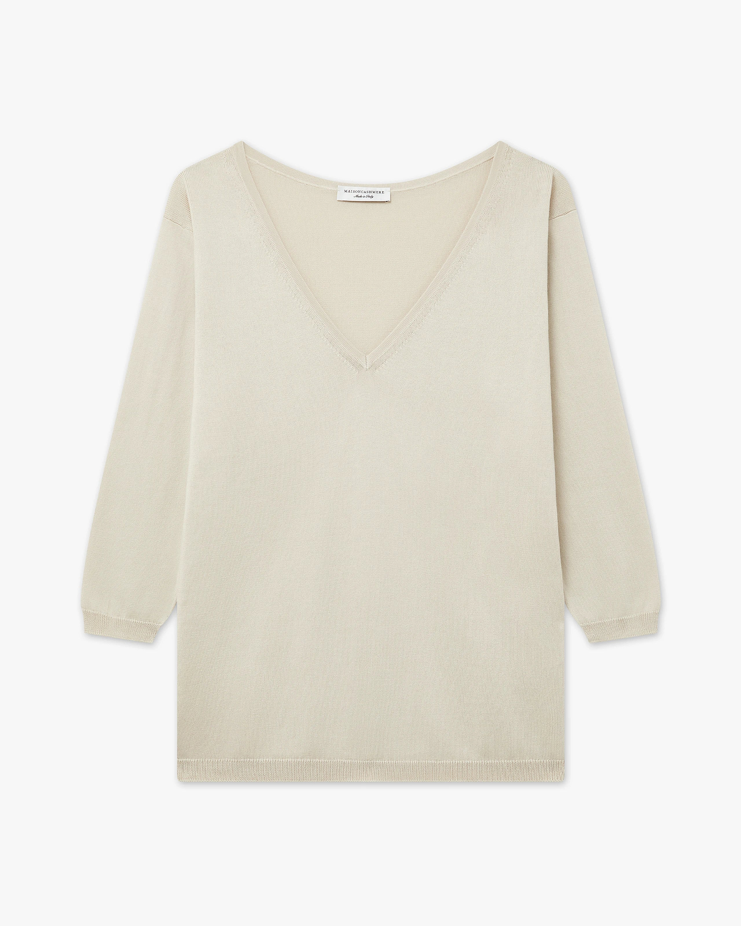 Women's Oasi V-Neck Sweater - Beige Cotone