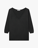 Oasi V-Ausschnittpullover Damen - Schwarz
