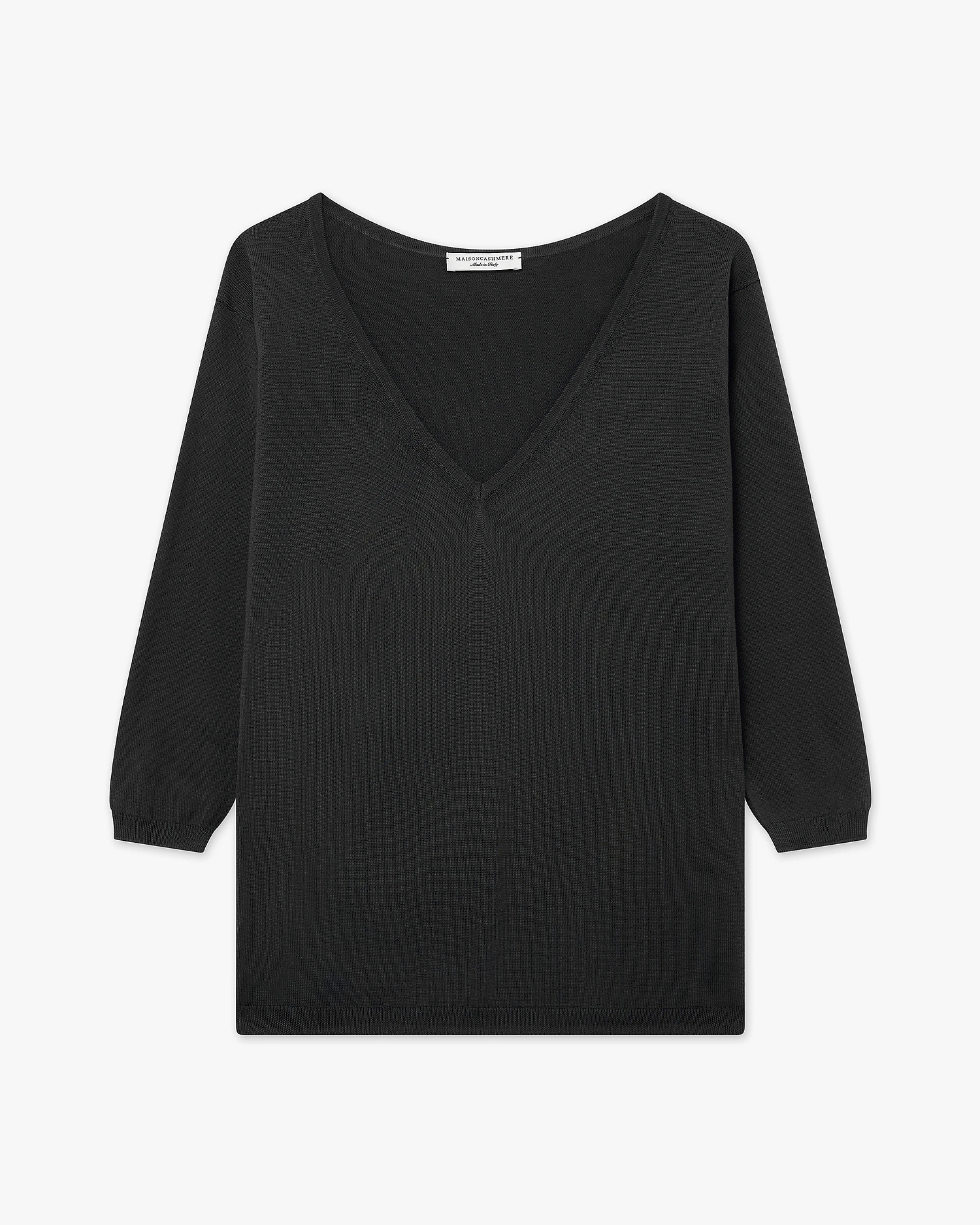 Women's Oasi V-Neck Sweater - Black Cotone