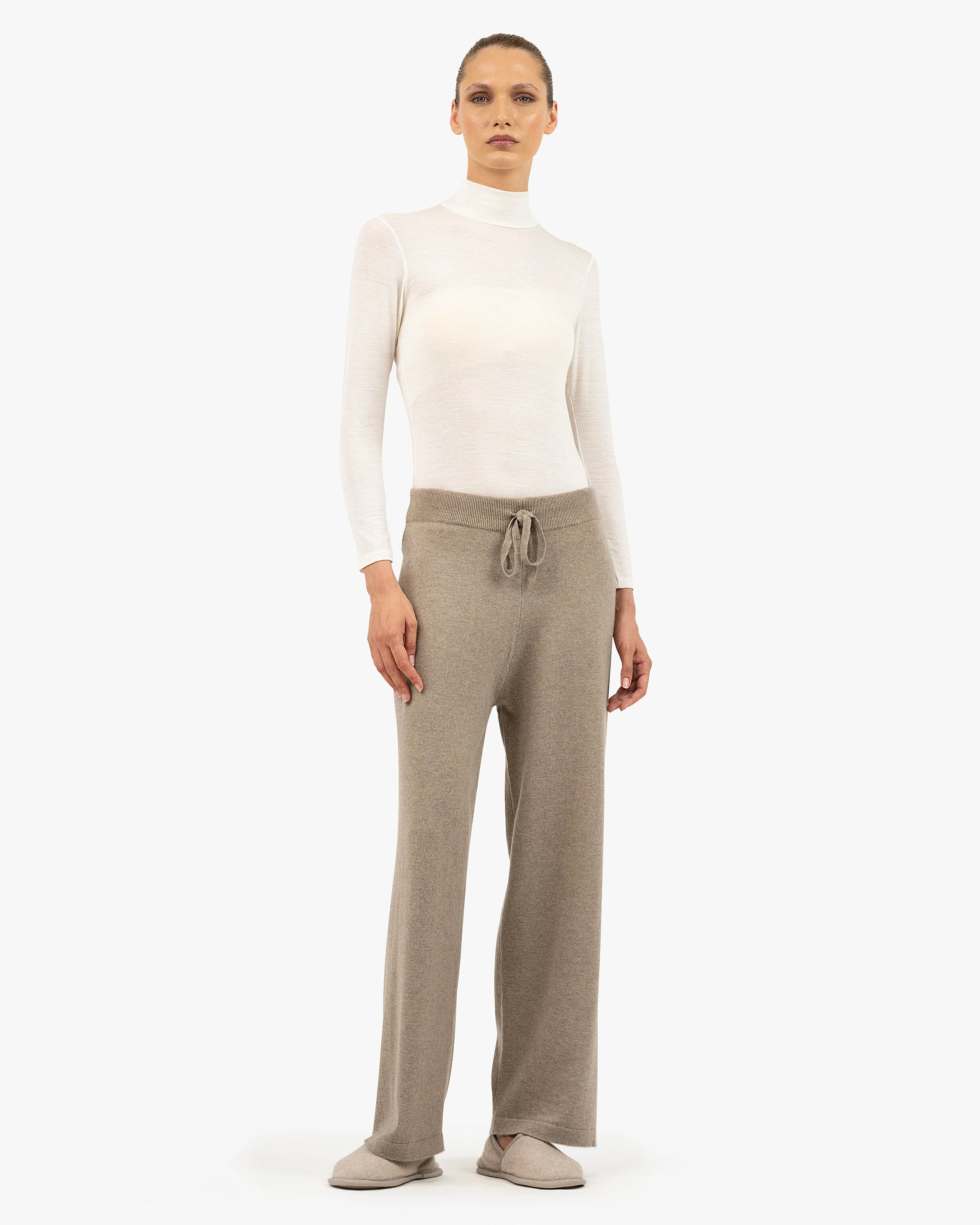 Palazzo Sweatpants - Taupe Cashmere