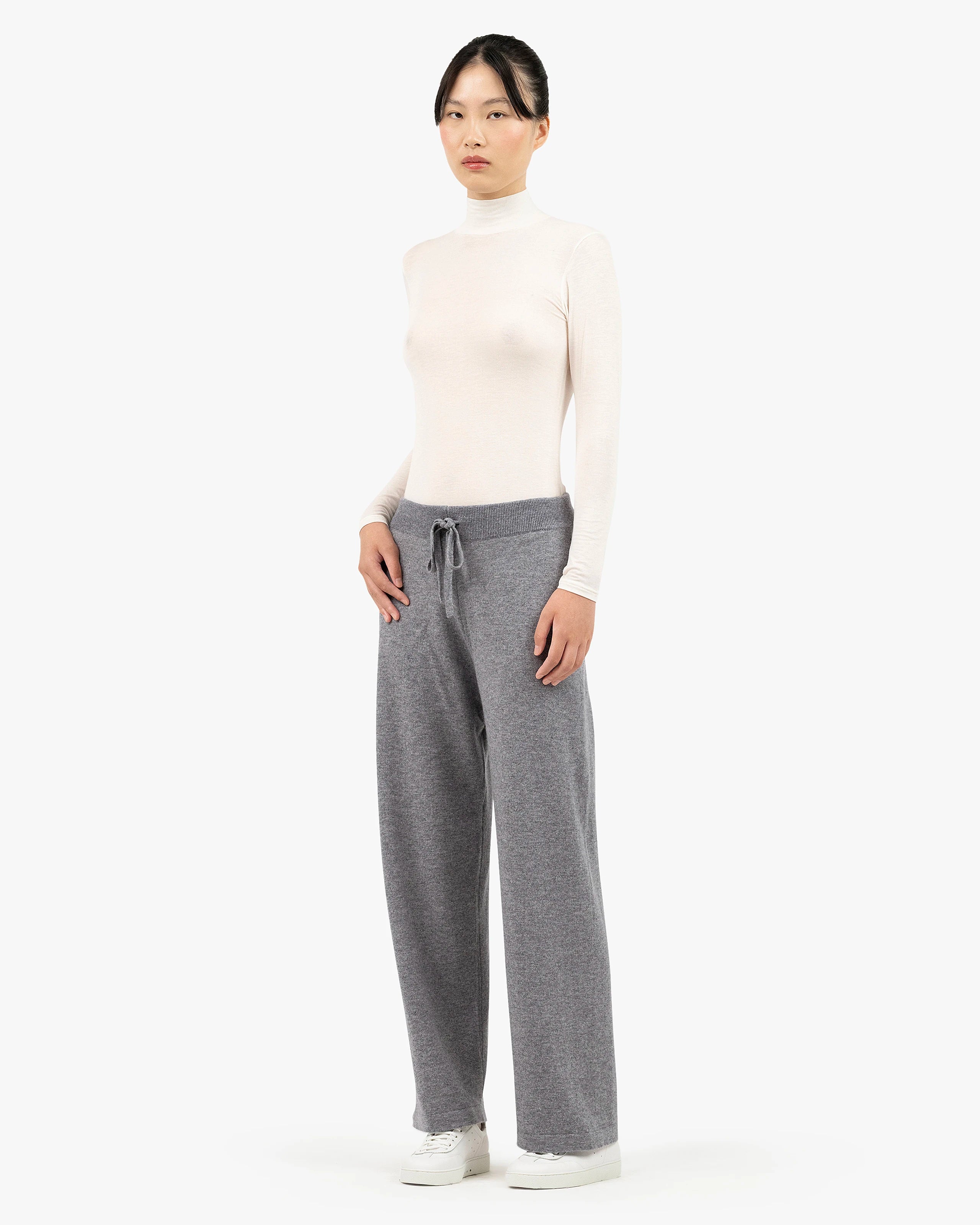 Palazzo Sweatpants - Medium Grey Cashmere