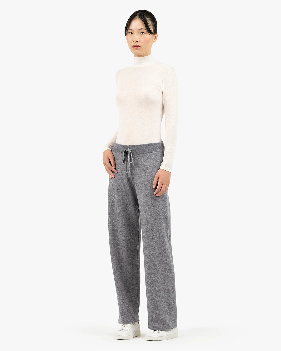 Palazzo Sweatpants - Medium Grey Cashmere