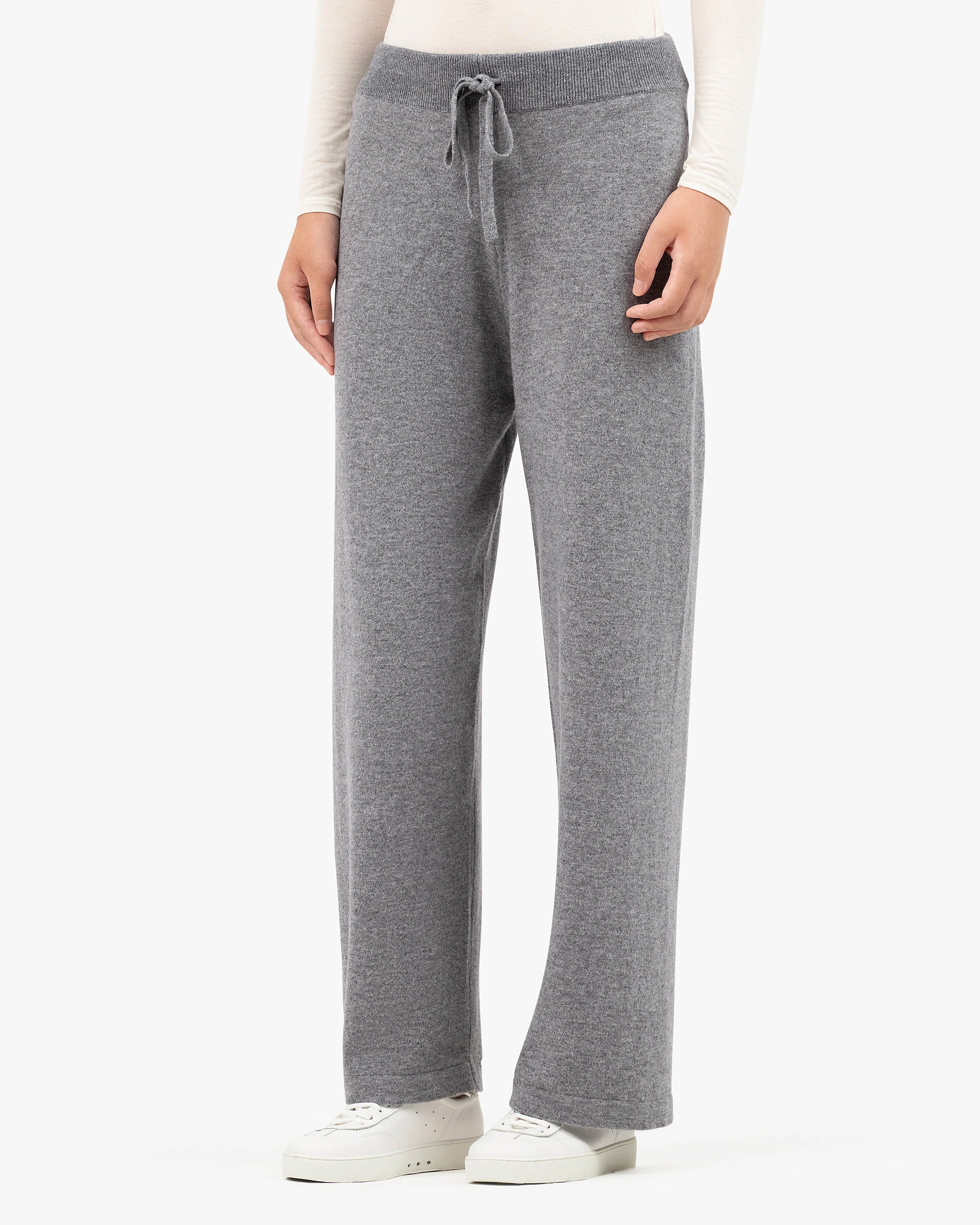 Palazzo Sweatpants - Medium Grey Cashmere