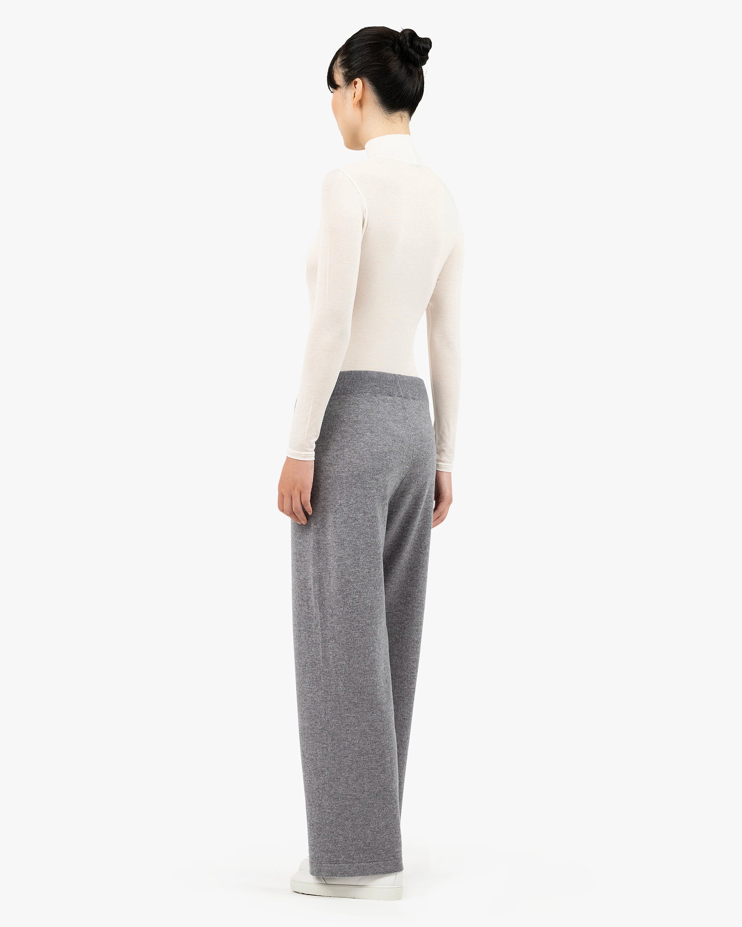 Palazzo Sweatpants - Medium Grey Cashmere