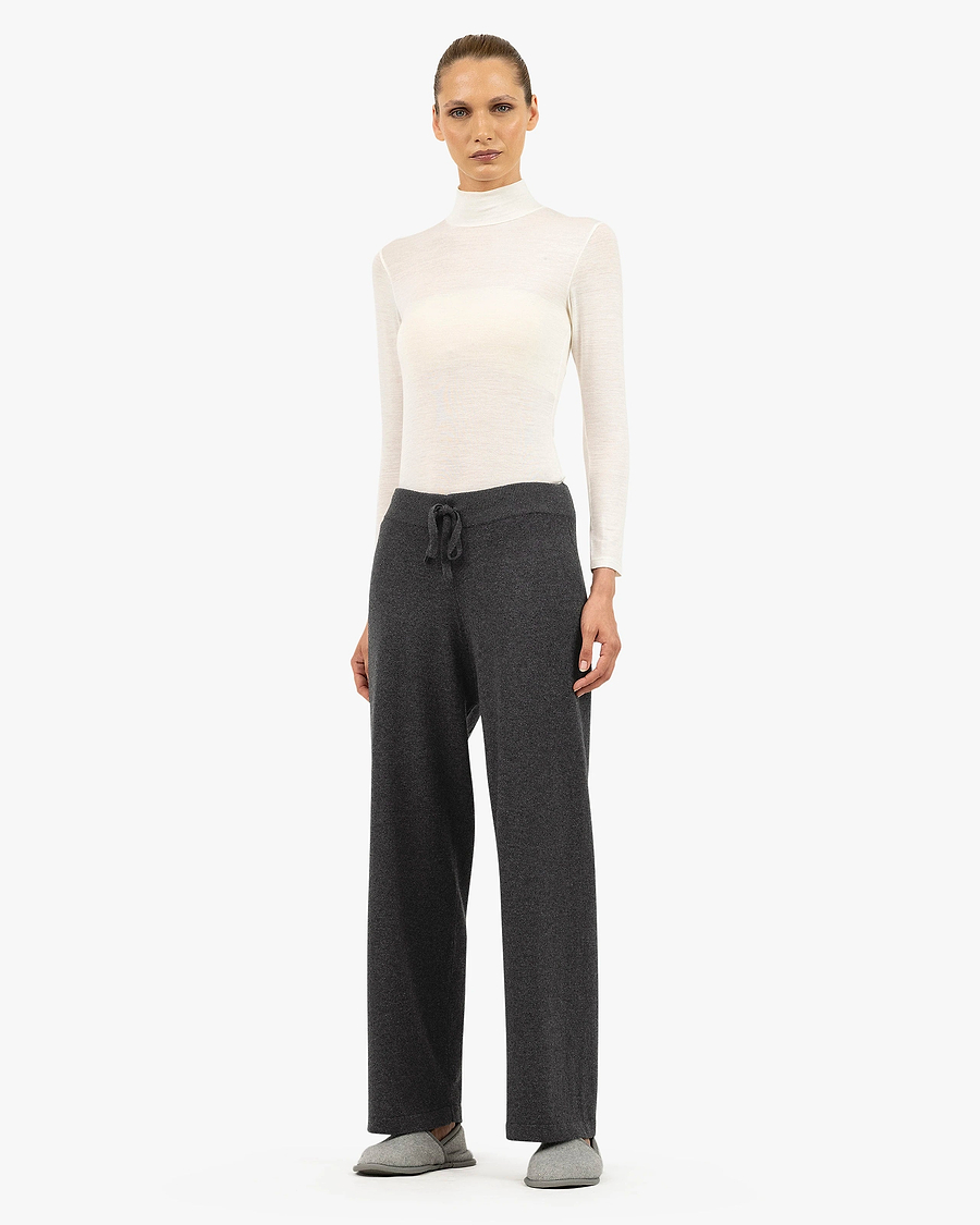 Palazzo Sweatpants - Charcoal Cashmere
