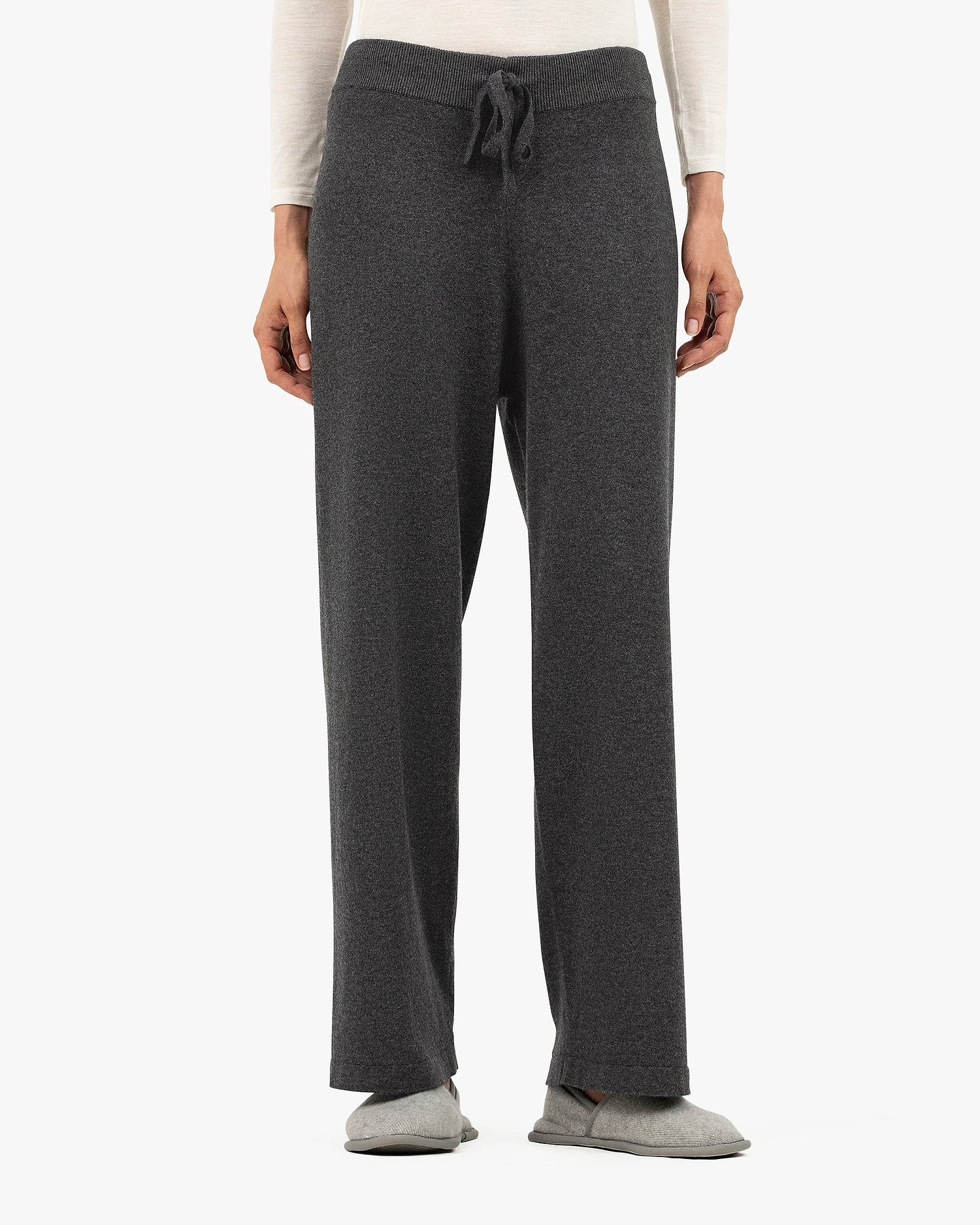 Palazzo Sweatpants - Charcoal Cashmere