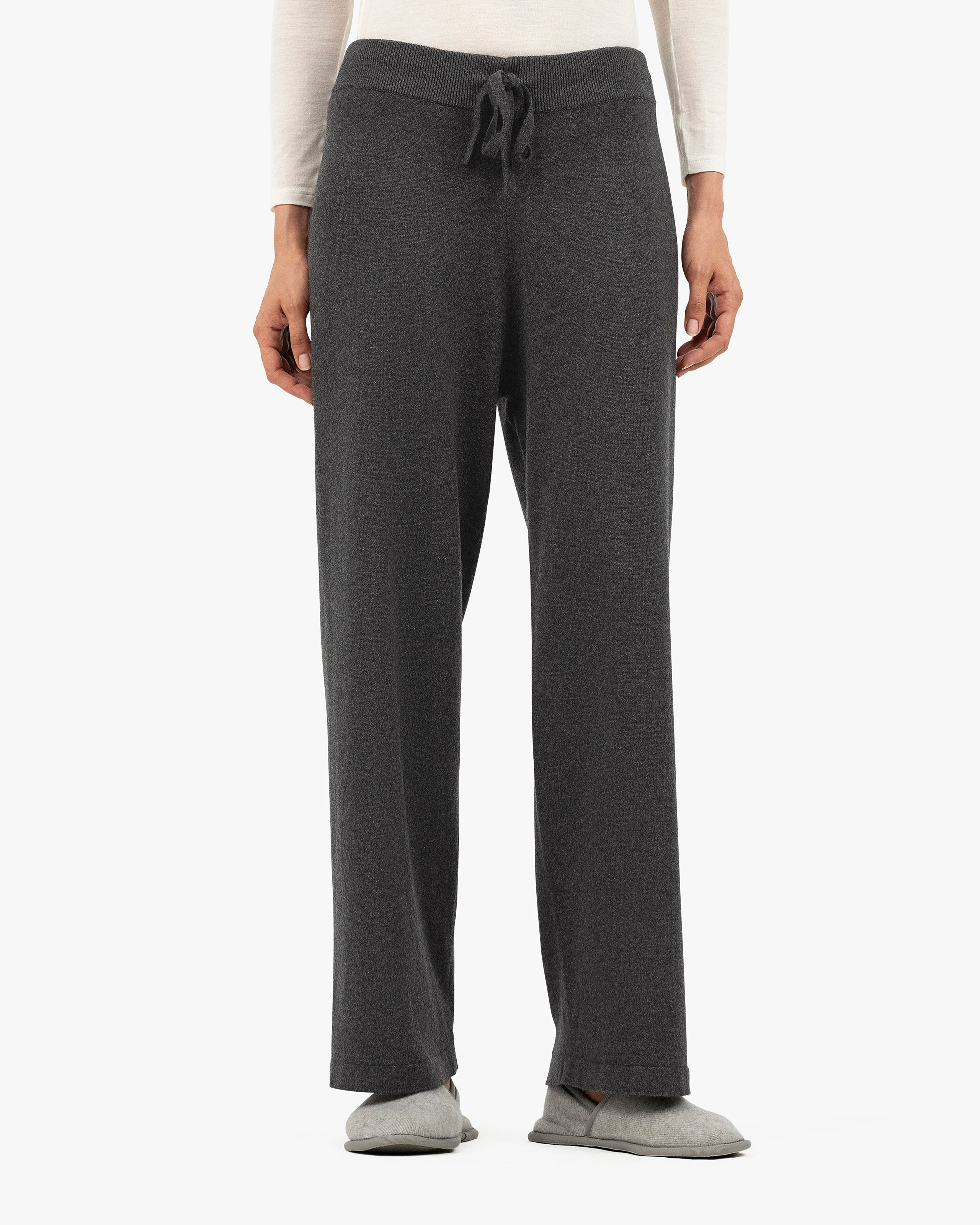 Palazzo Sweatpants - Charcoal Cashmere