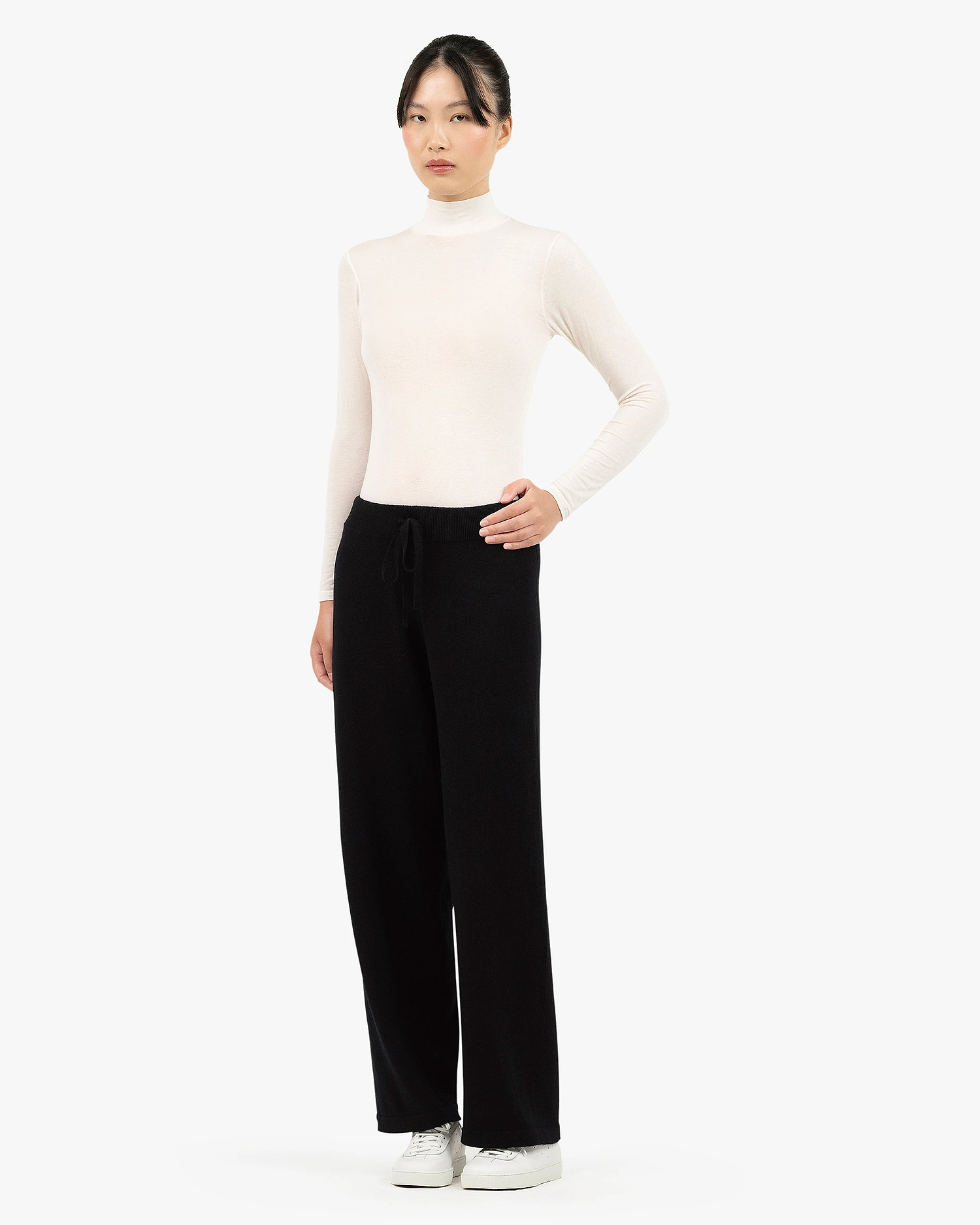 Palazzo Sweatpants - Black Cashmere
