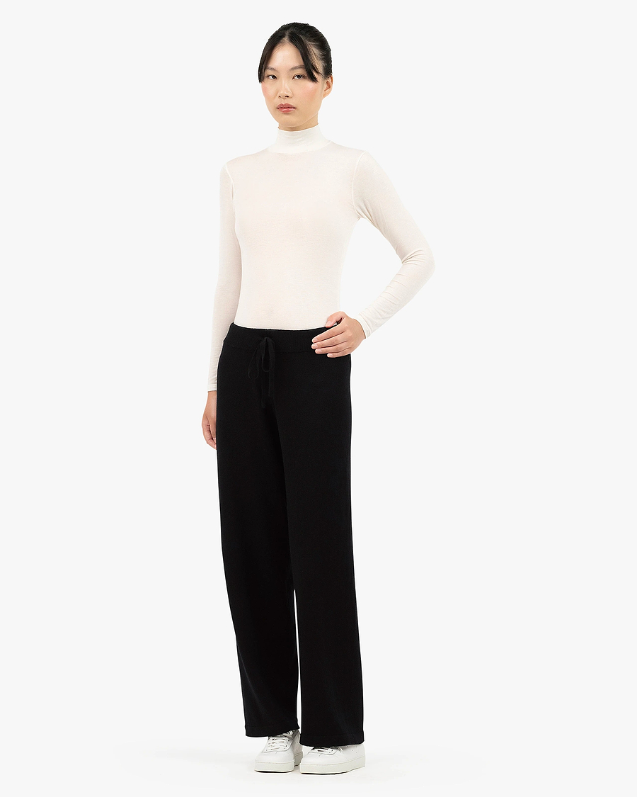 Palazzo Sweatpants - Black Cashmere