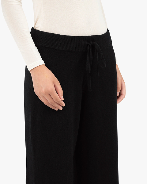 Palazzo Sweatpants - Black Cashmere