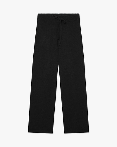 Palazzo Sweatpants - Black Cashmere