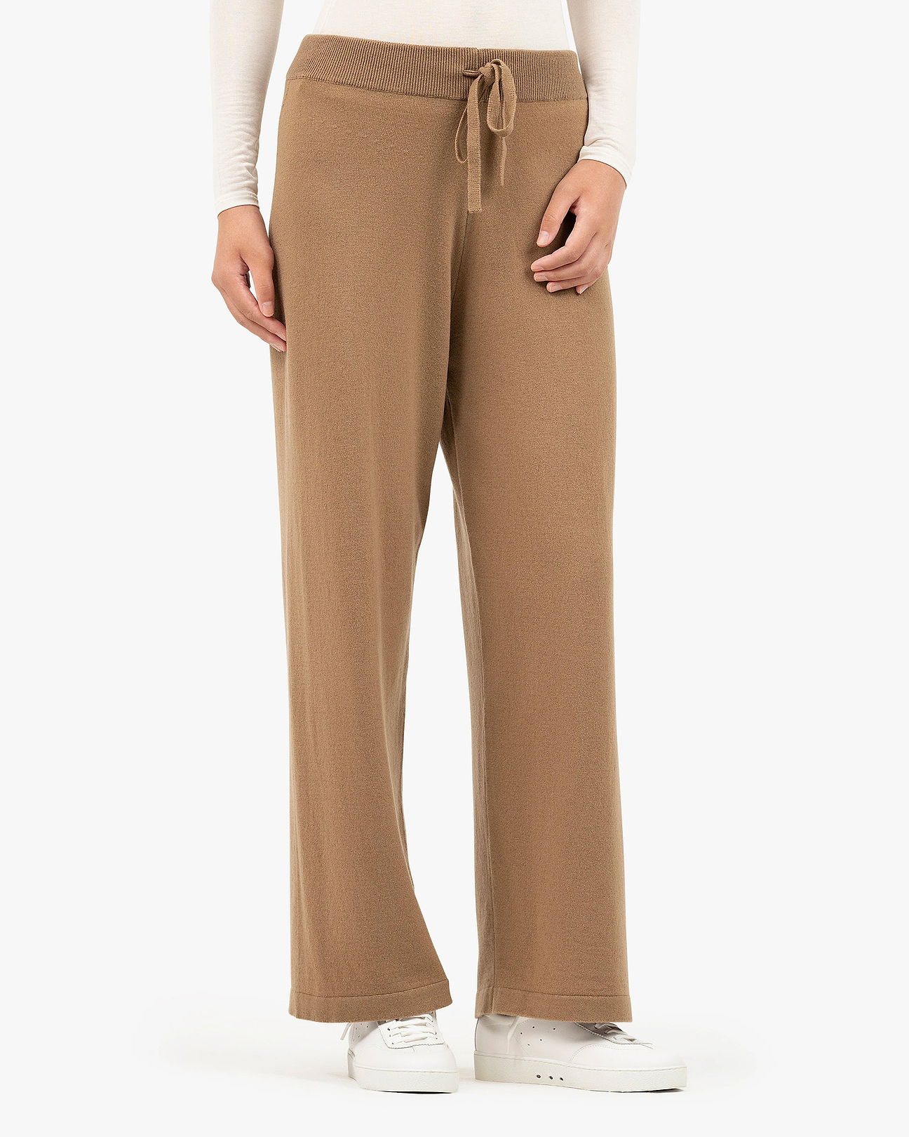 Women's Palazzo Cashmere Sweatpants - Camel | MaisonCashmere