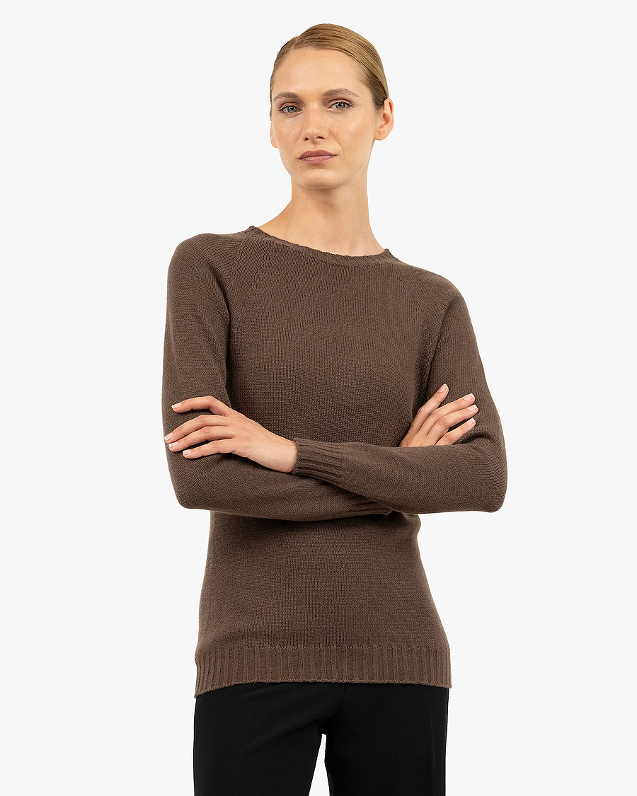 Women's Parksville Crew Neck Sweater - Brown Cashmere