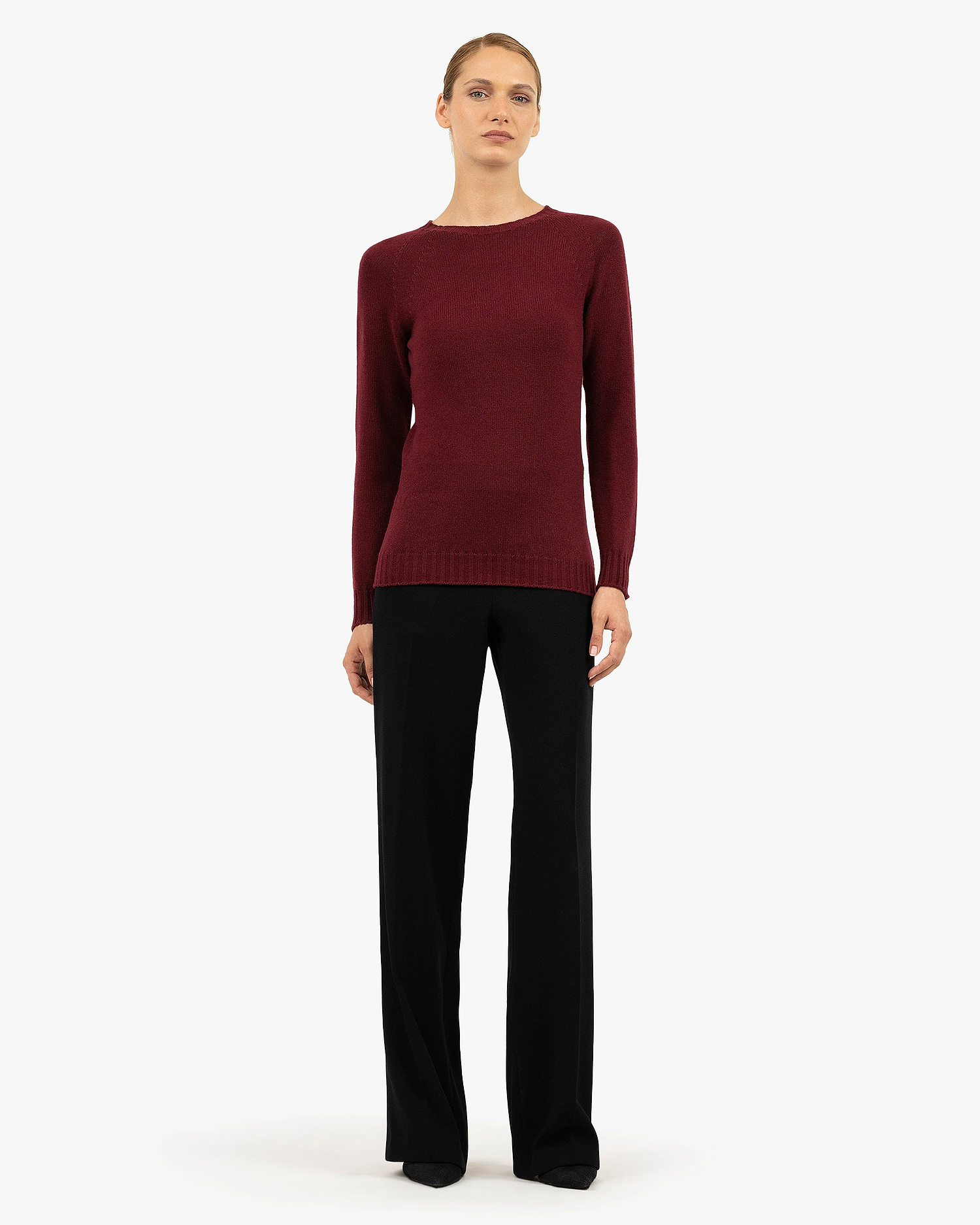 Women's Parksville Crew Neck Sweater - Bordeaux Cashmere