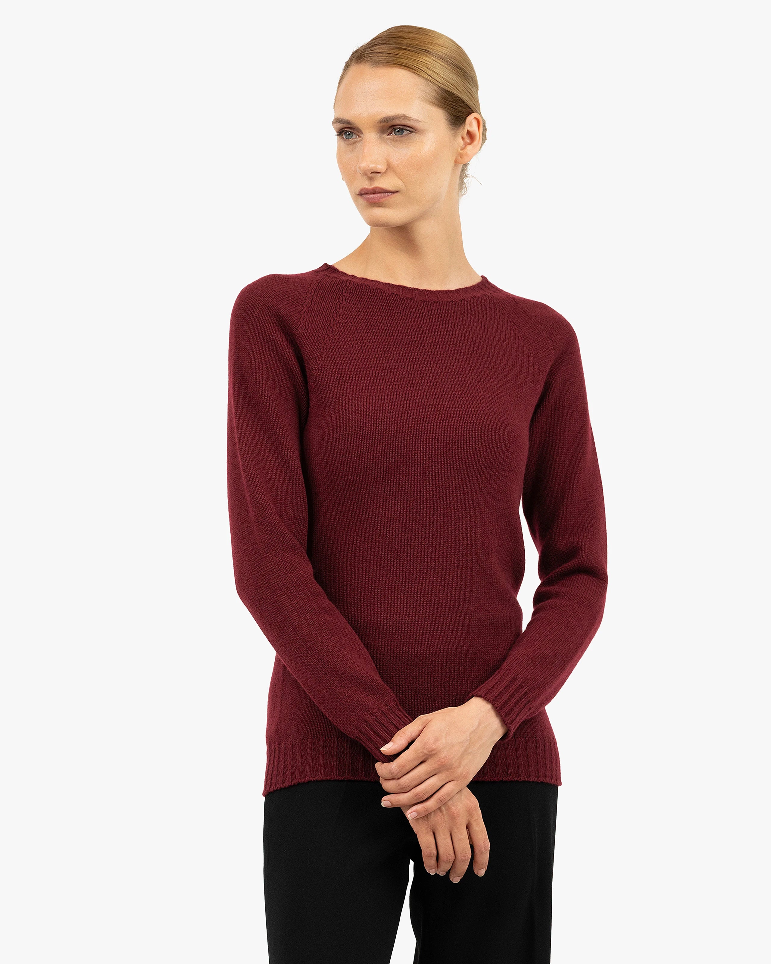 Women's Parksville Crew Neck Sweater - Bordeaux Cashmere