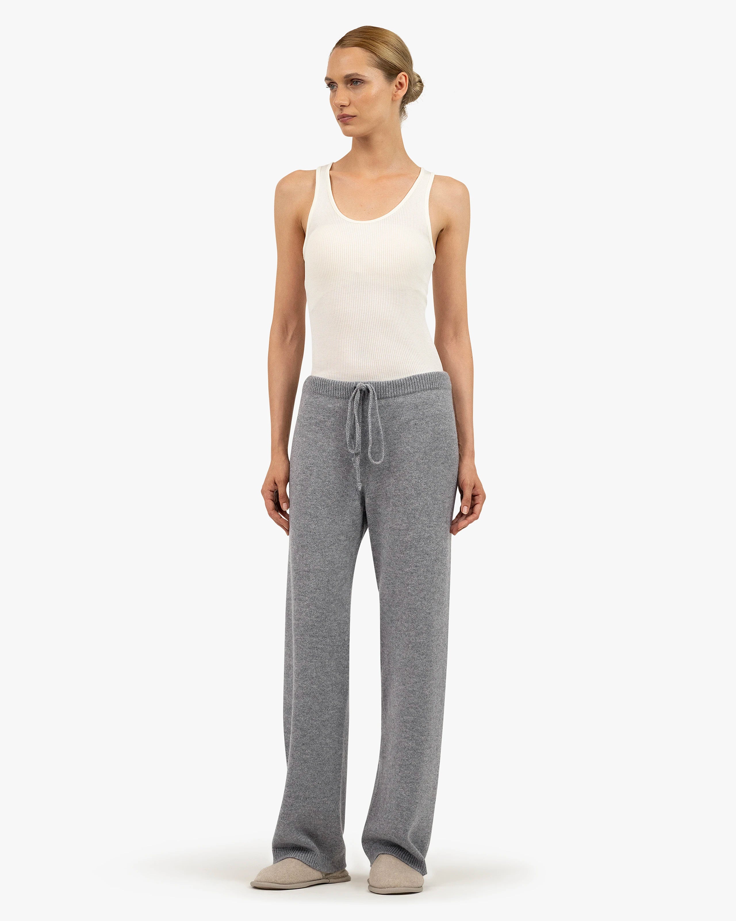 Women's Parksville Cashmere Sweatpants - Medium Grey | MaisonCashmere