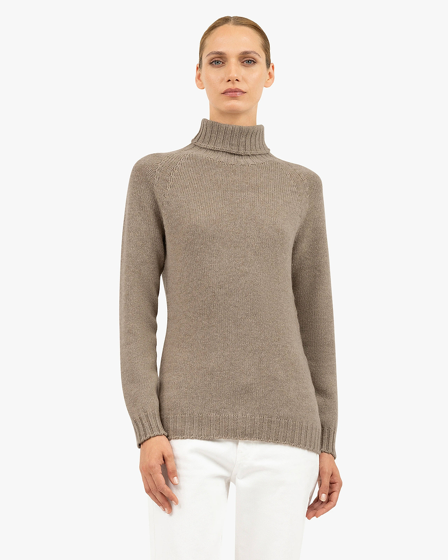 Women's Parksville Turtleneck Sweater - Taupe Cashmere