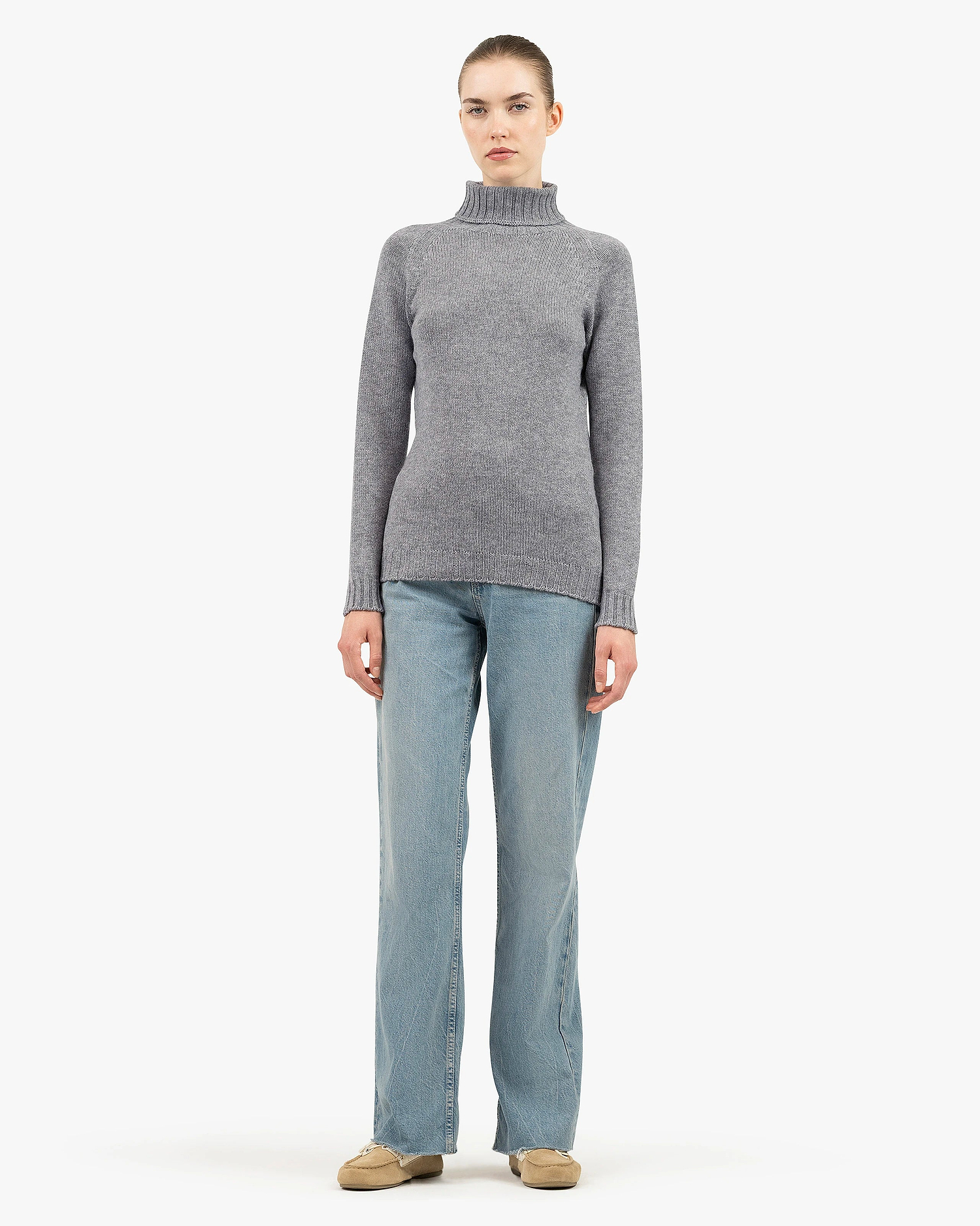 Women's Parksville Turtleneck Sweater - Medium Grey Cashmere