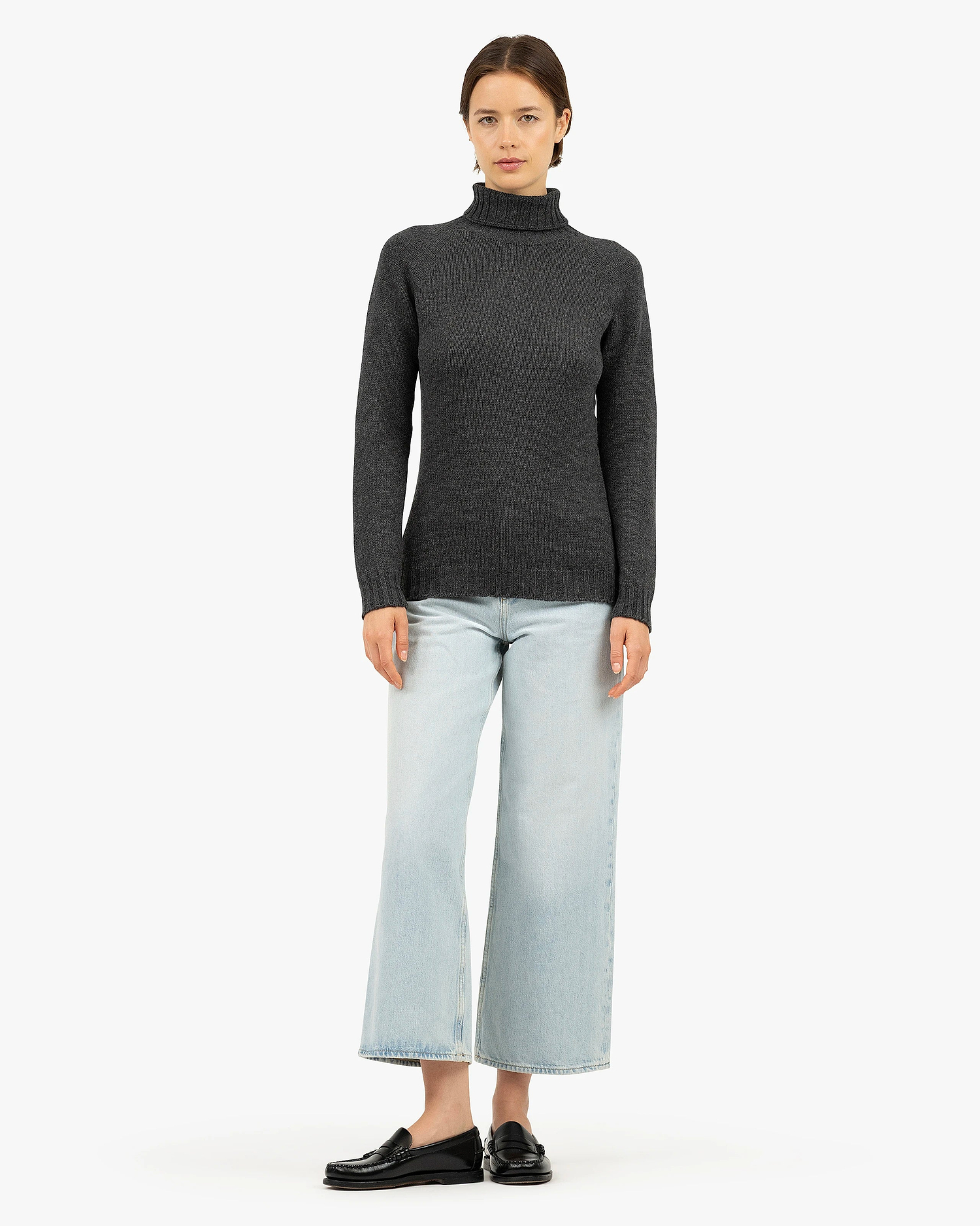 Women's Parksville Turtleneck Sweater - Charcoal Cashmere
