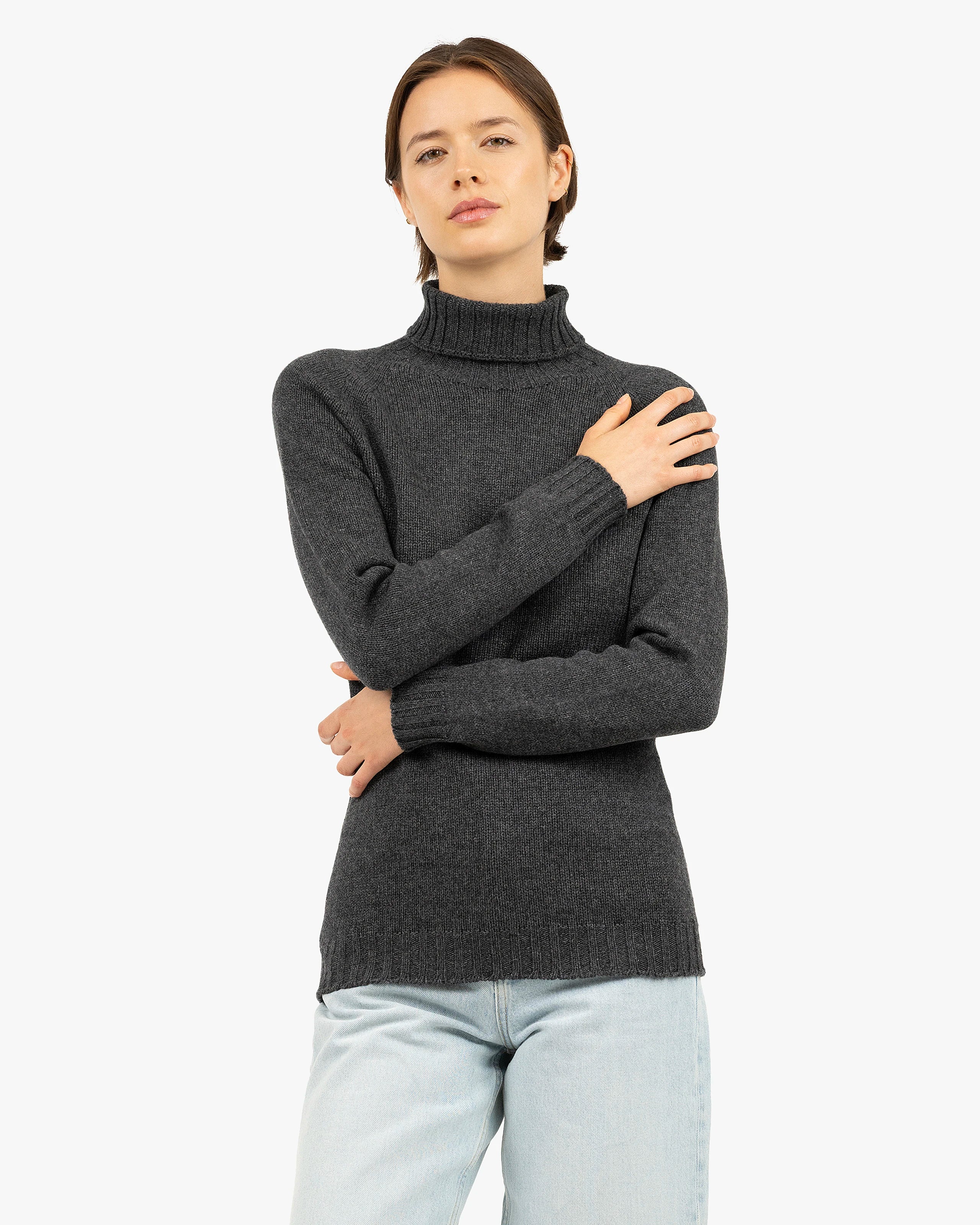 Women's Parksville Turtleneck Sweater - Charcoal Cashmere